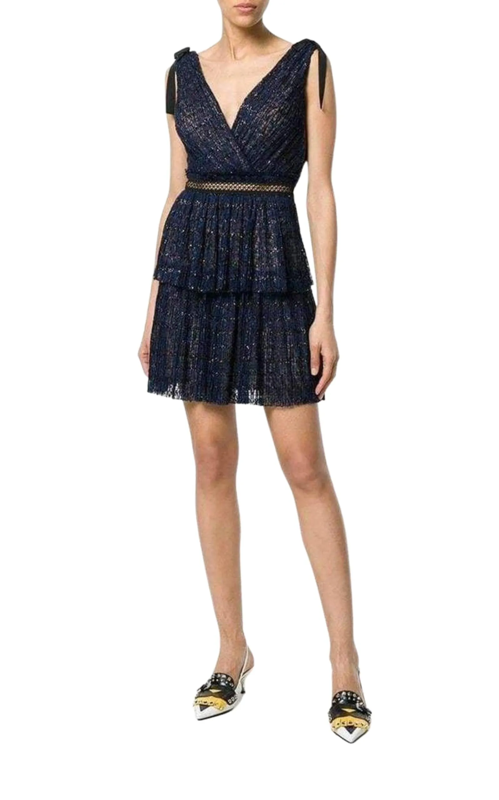 Navy Metallic Pattern Dress sold by Runaway Catalog product image thumbnail 2