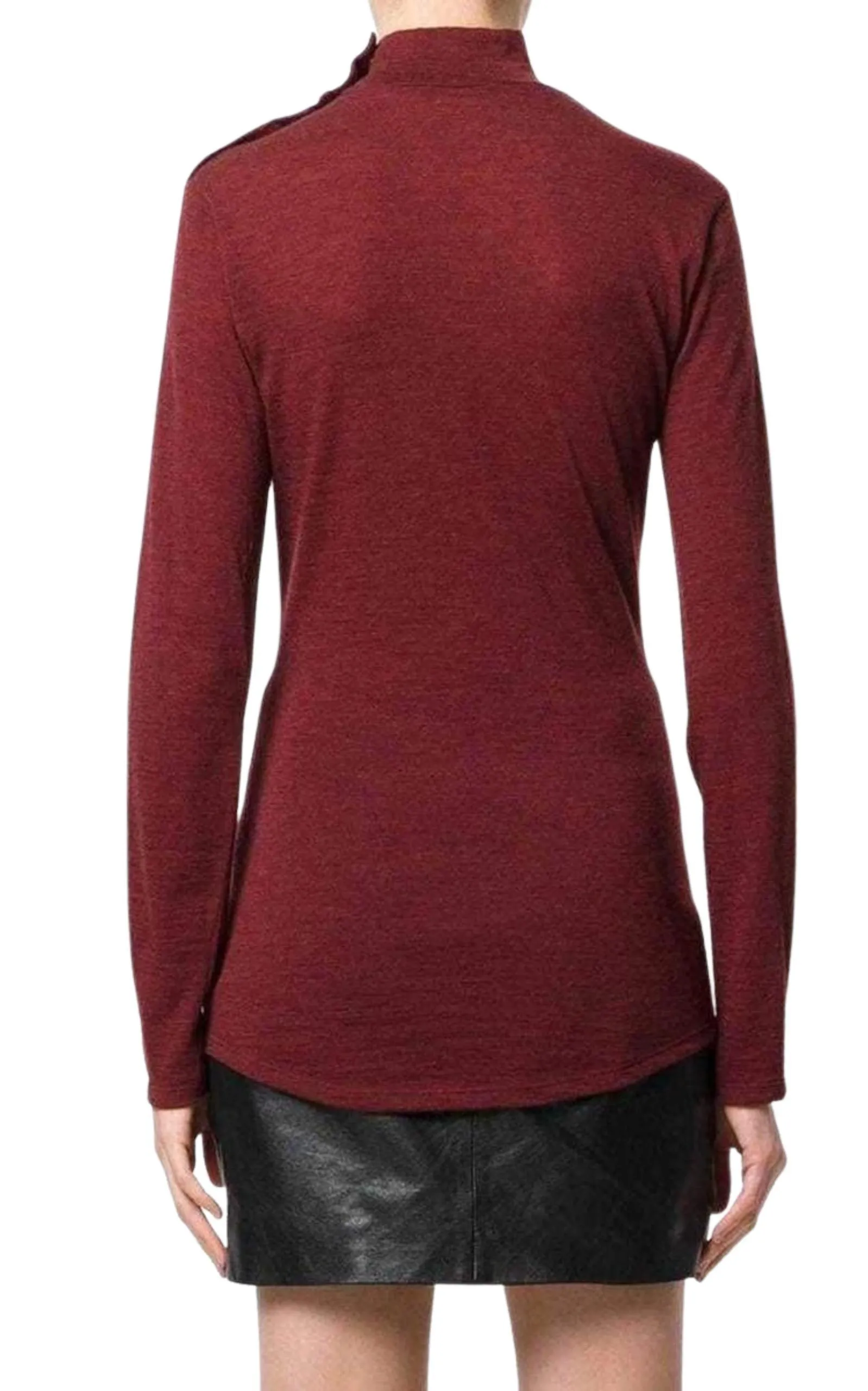 Burgundy Wool Knit Turtleneck Sweater sold by Runaway Catalog product image thumbnail 3