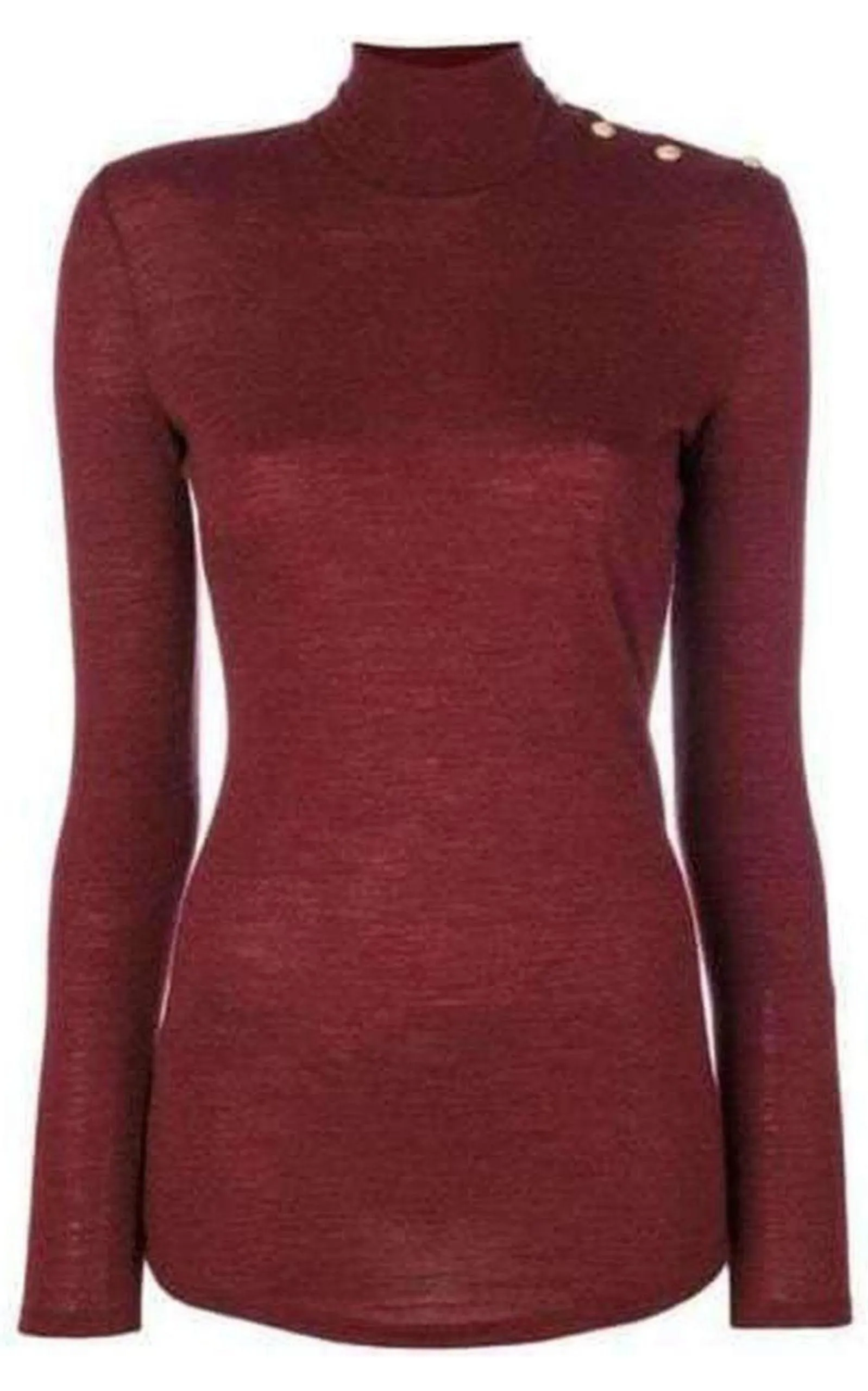 Burgundy Wool Knit Turtleneck Sweater sold by Runaway Catalog