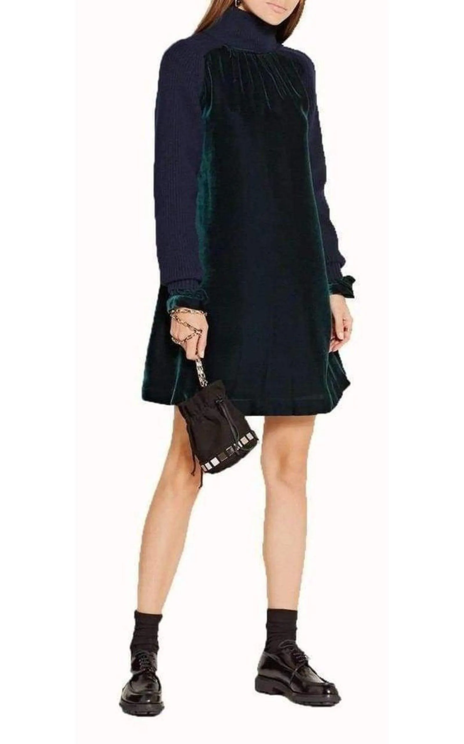 Wool Velvet Panelled Dress sold by Runaway Catalog product image thumbnail 2