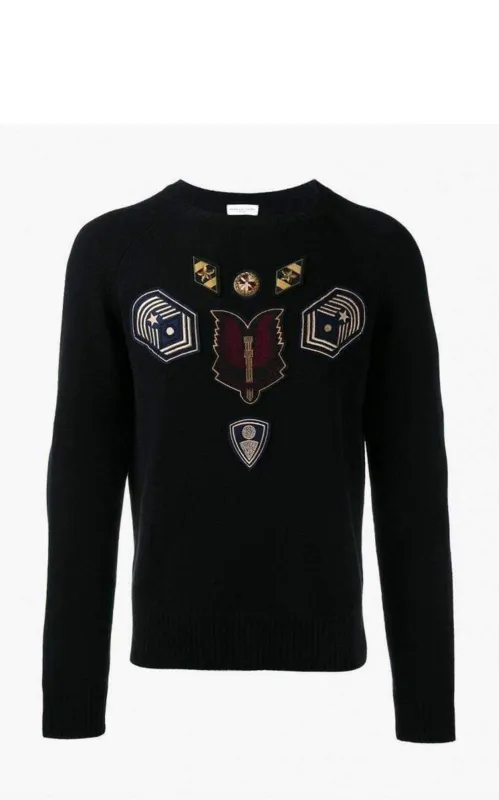 Embroidered Master Patch Cashmere Sweater sold by Runaway Catalog