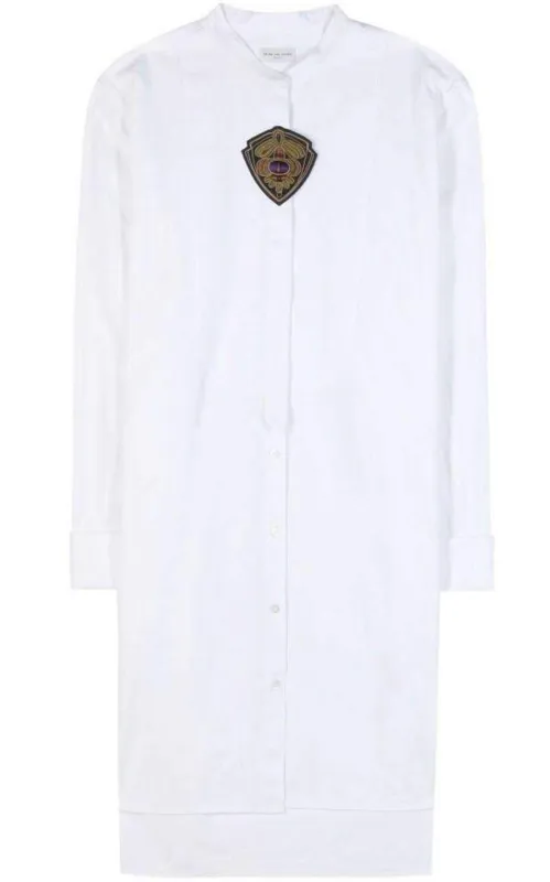 White Cotton Shirt Dress made by Dries Van Noten
