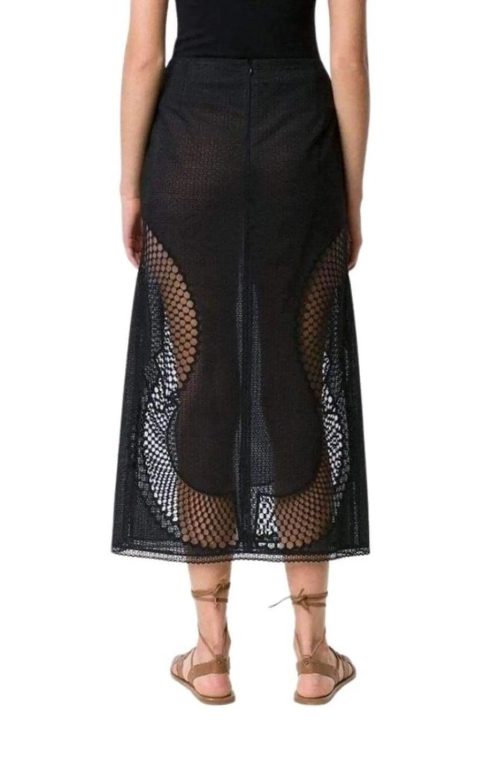Perforated A-Line Black Skirt sold by Runaway Catalog product image thumbnail 3