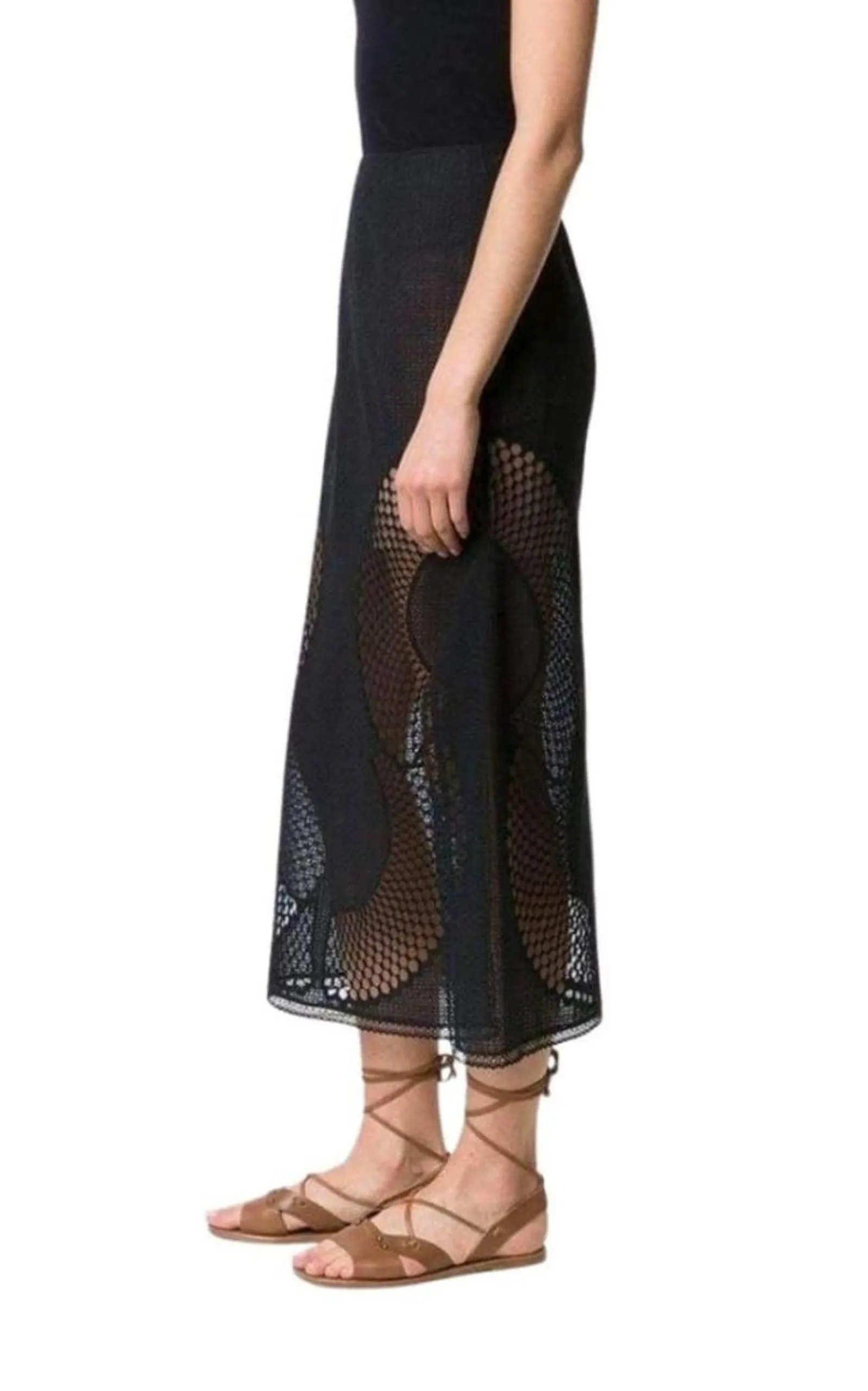 Perforated A-Line Black Skirt sold by Runaway Catalog product image thumbnail 4