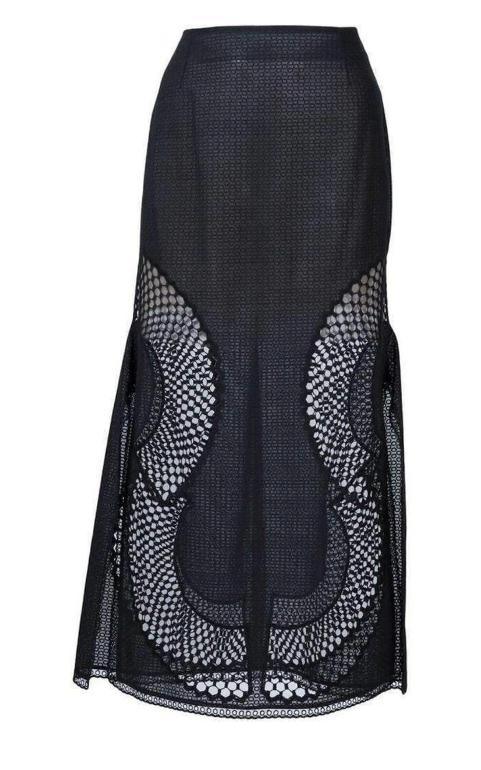 Perforated A-Line Black Skirt sold by Runaway Catalog