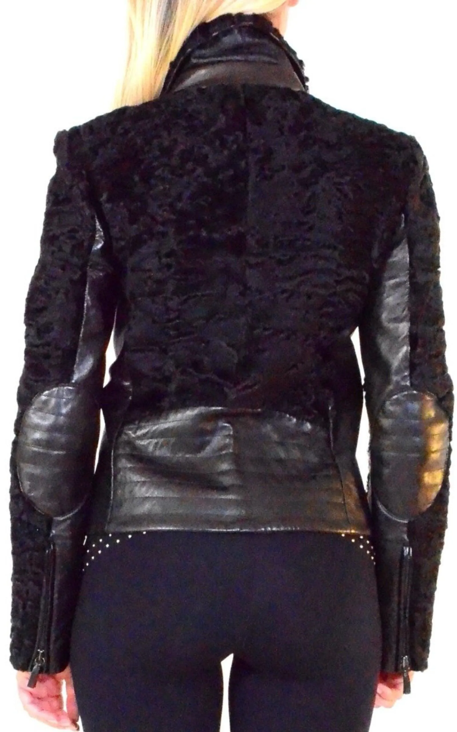 Black Astrakhan Lamb Fur Karakul Biker Jacket sold by Runaway Catalog product image thumbnail 5