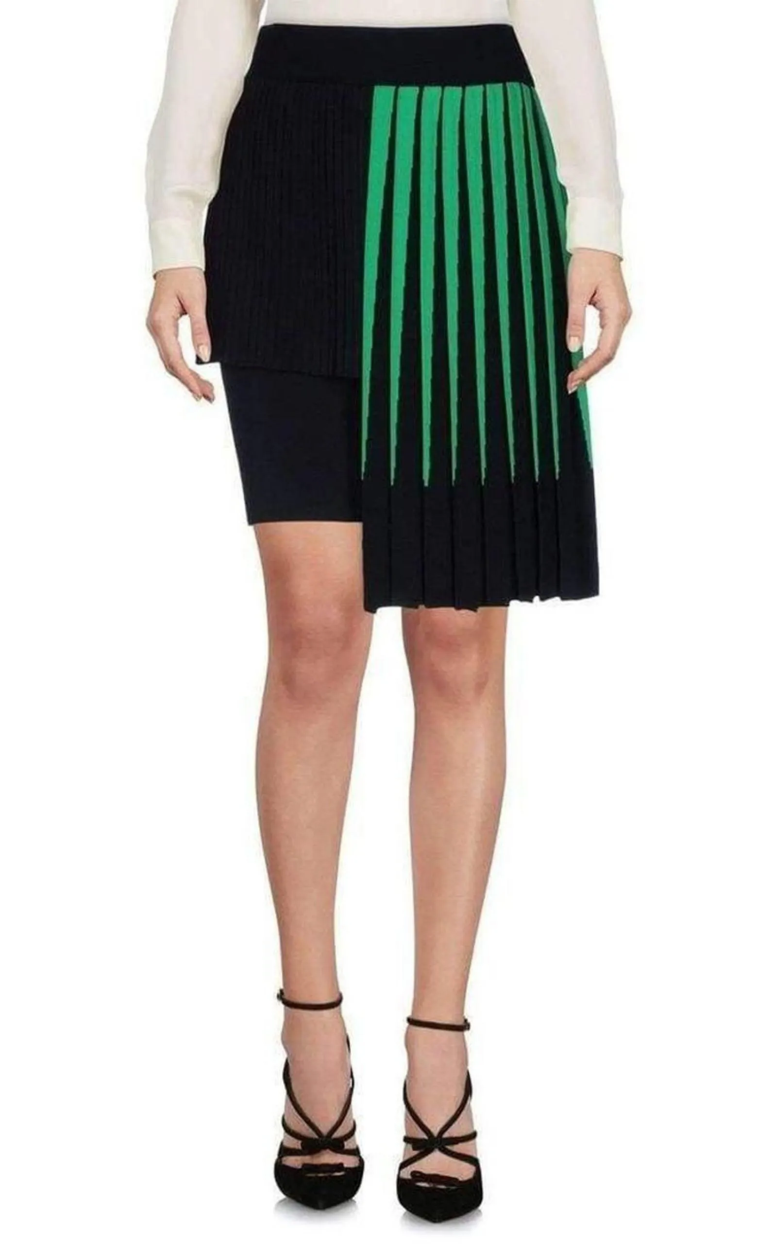Green Pleated Asymmetrical Skirt sold by Runaway Catalog product image thumbnail 2