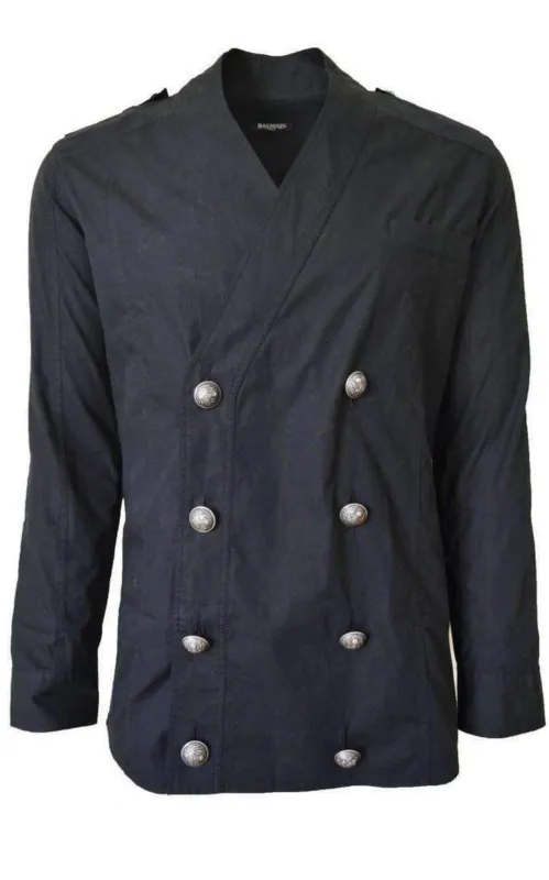 Black Shirt Double-breasted Jacket sold by Runaway Catalog