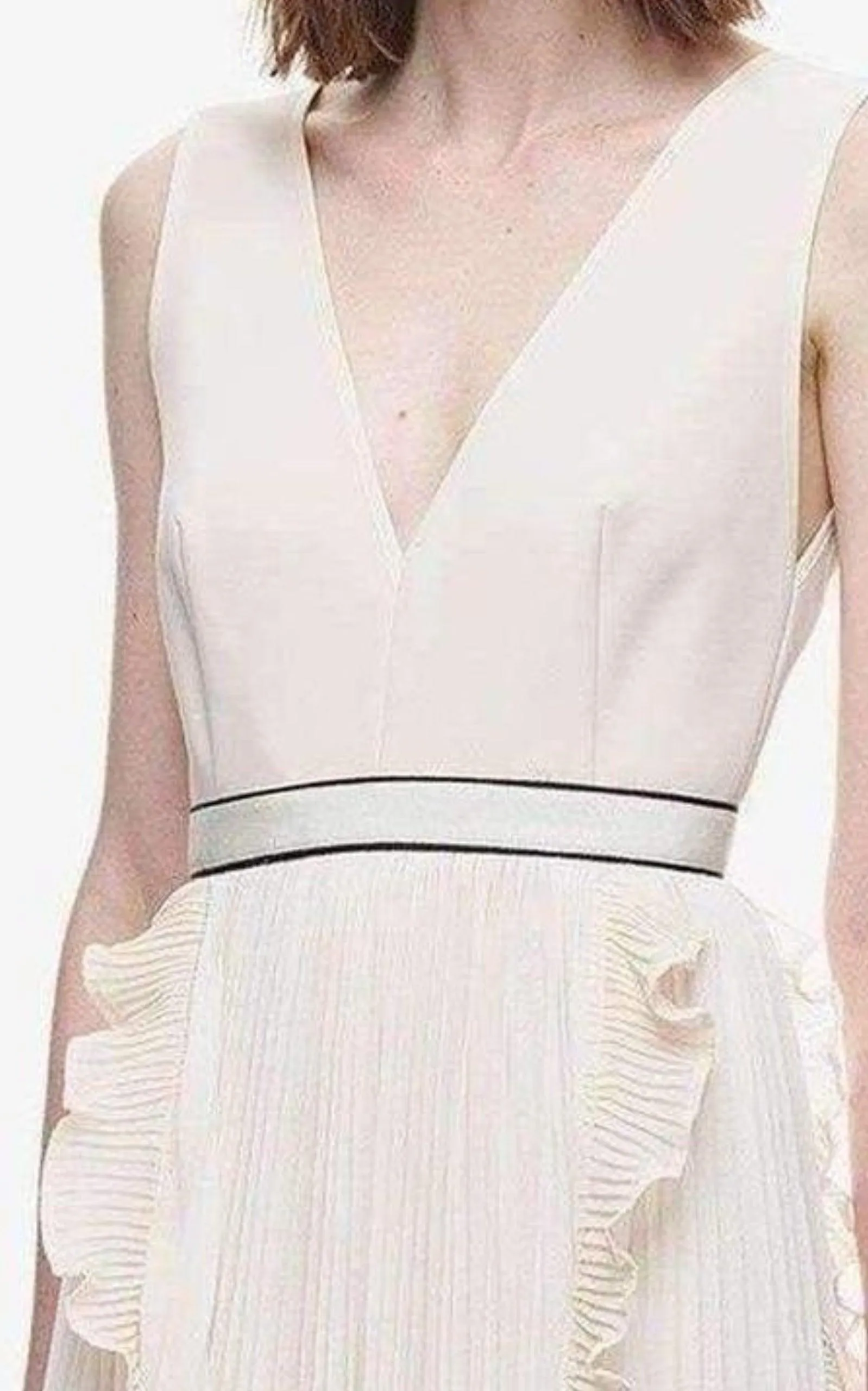 V-Neck Dress with Fluted Pleats sold by Runaway Catalog product image thumbnail 3