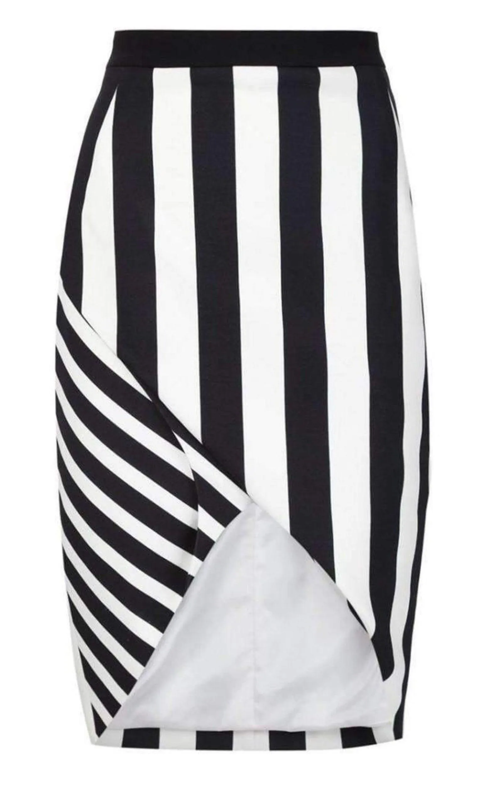 Striped Stretch Crepe Skirt sold by Runaway Catalog