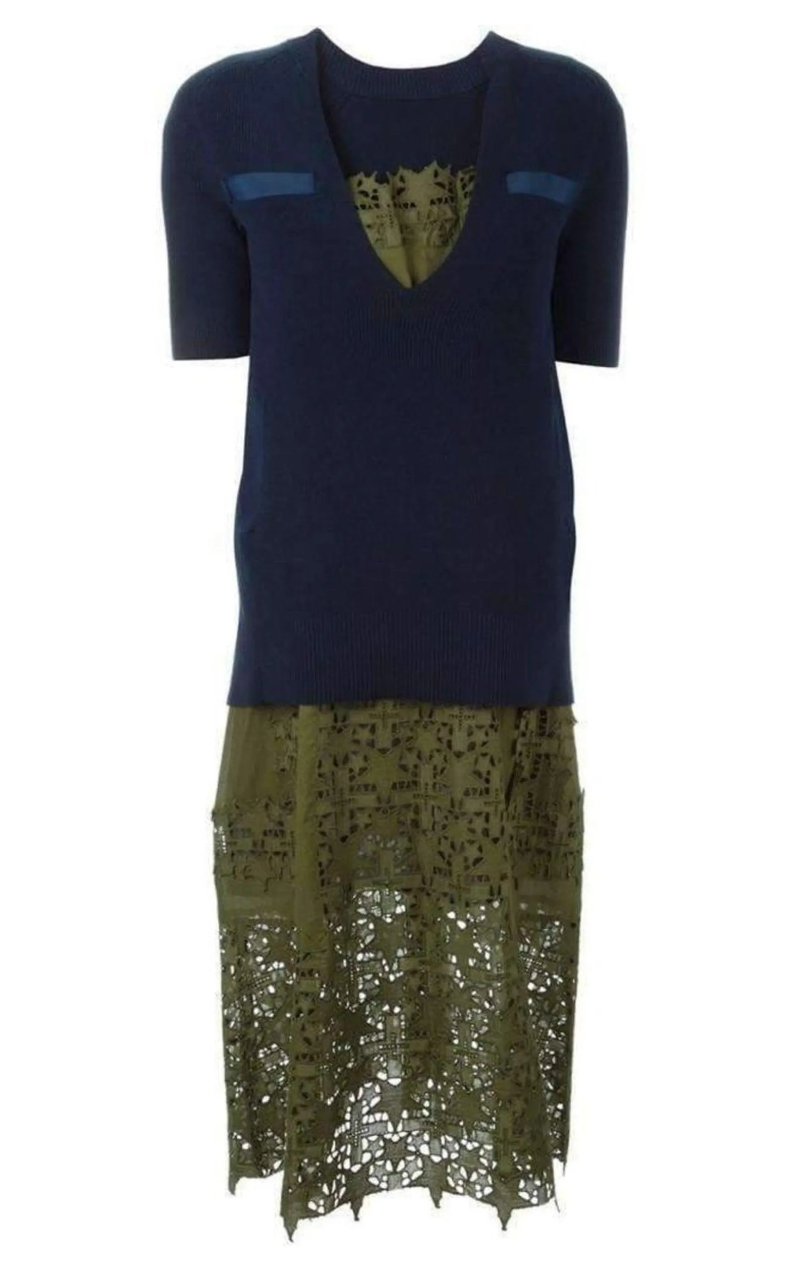 Sweater Top Green Embroidered Dress sold by Runaway Catalog