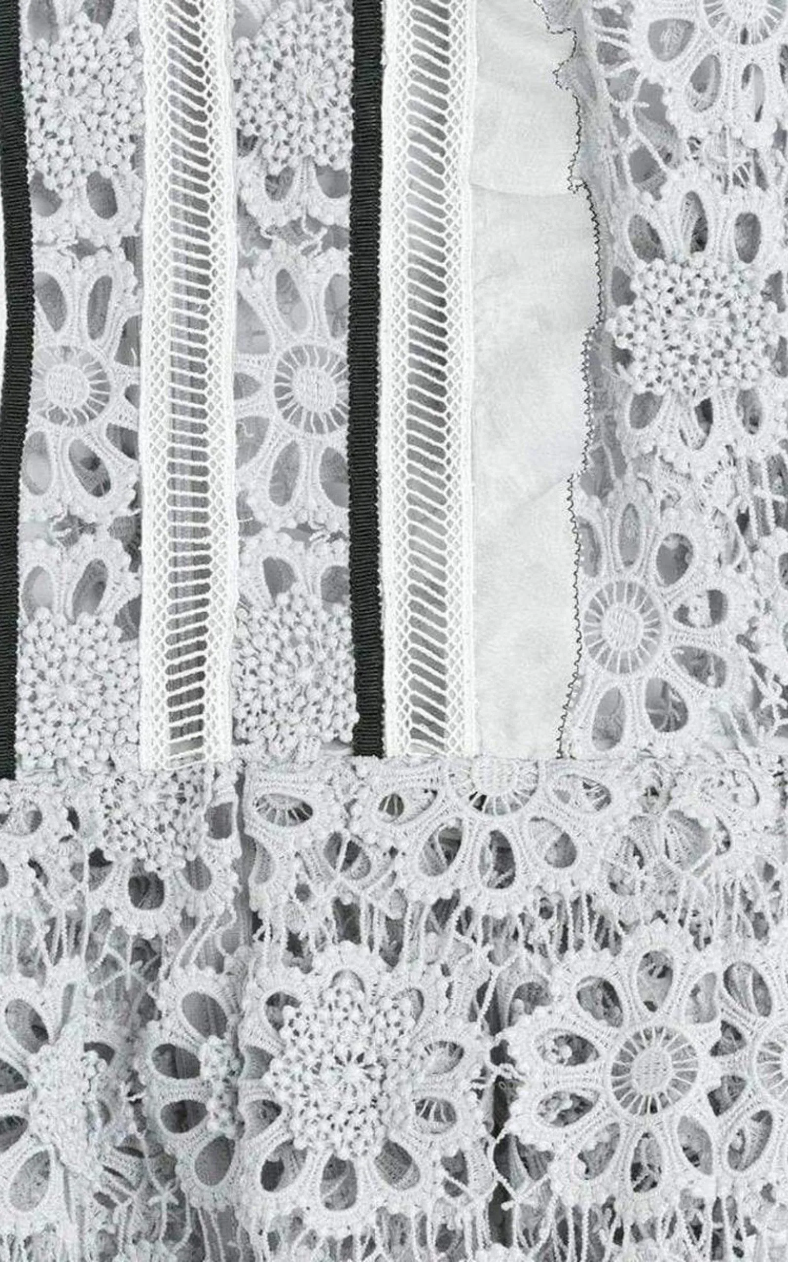 Ice Grey 3D Floral Guipure Lace Shirt sold by Runaway Catalog product image thumbnail 5