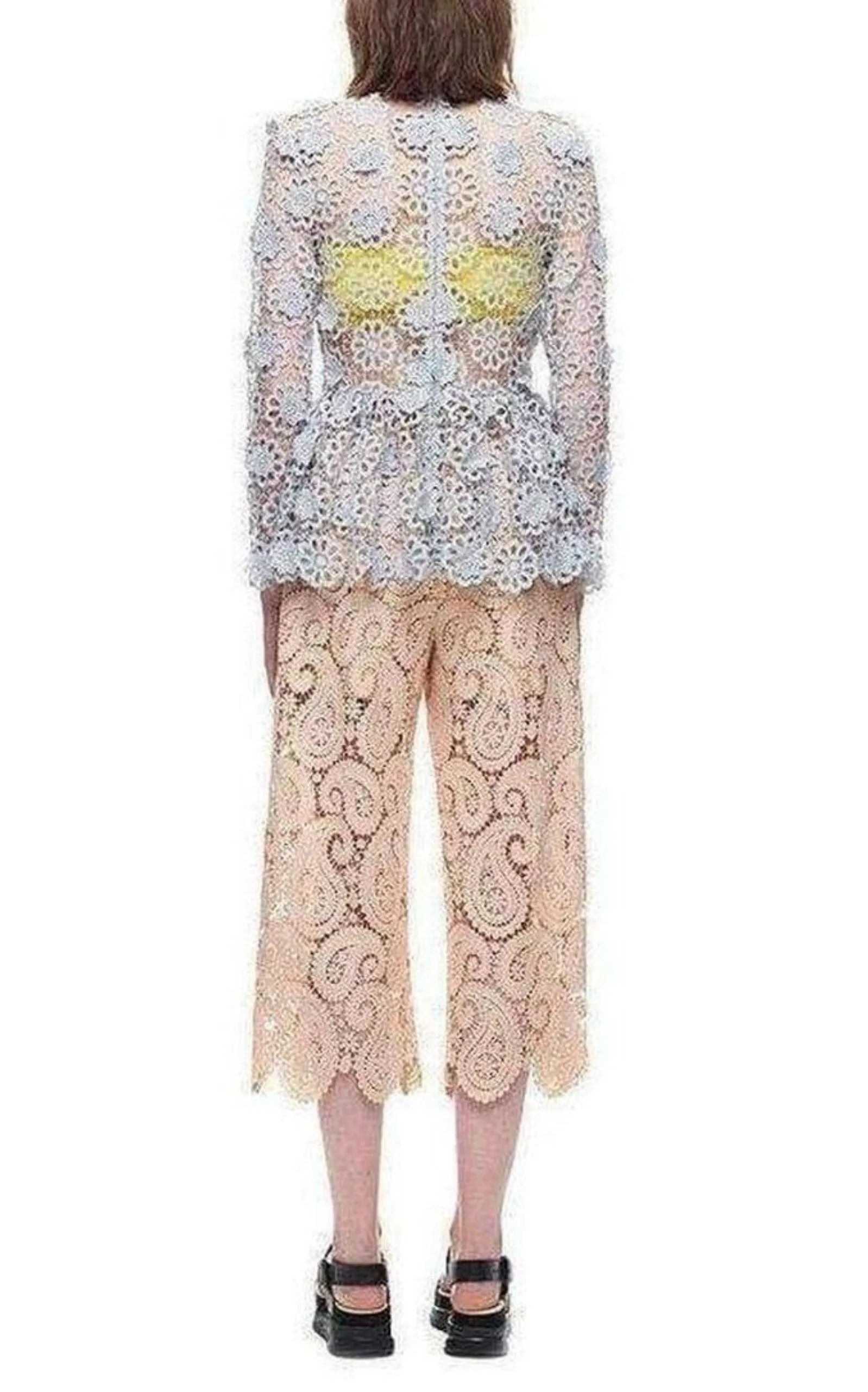 Ice Grey 3D Floral Guipure Lace Shirt sold by Runaway Catalog product image thumbnail 3