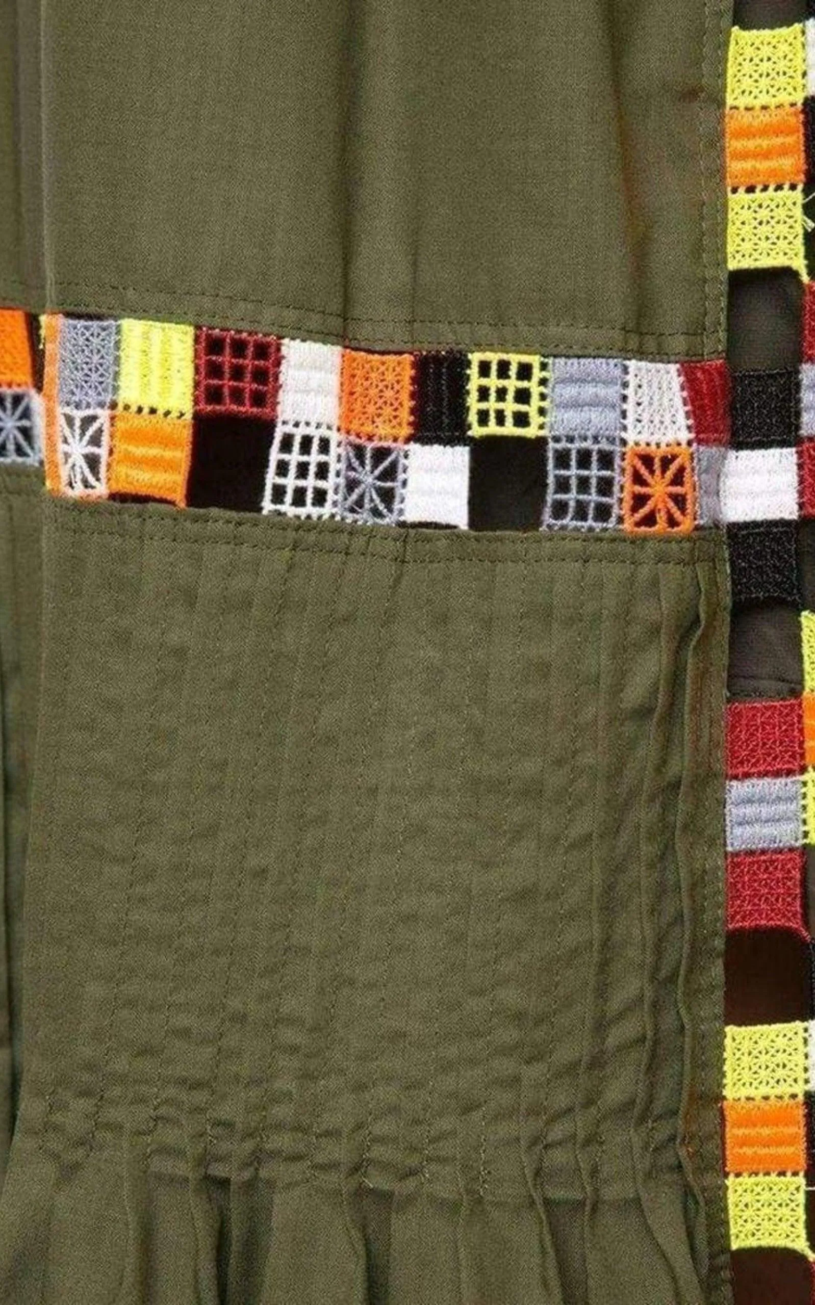 Military Green Embroidered Long Skirt sold by Runaway Catalog product image thumbnail 5