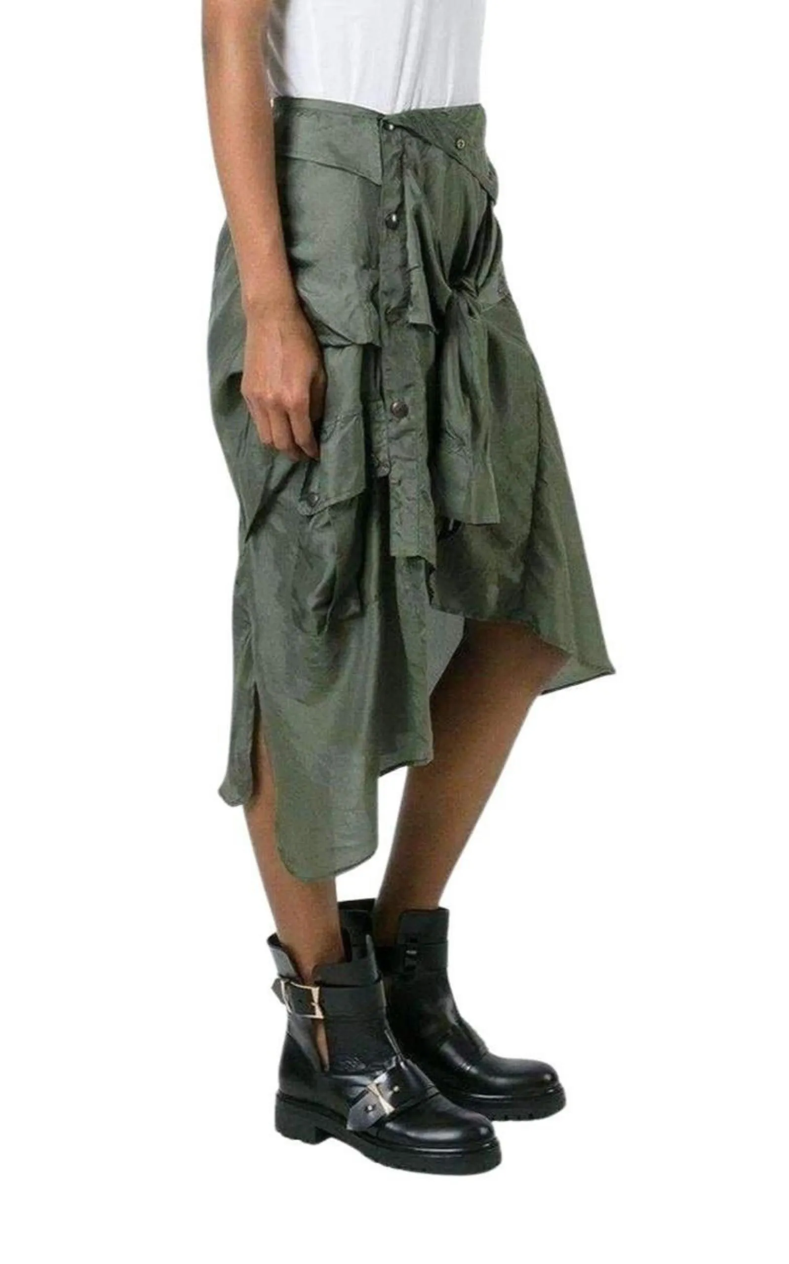 Shirt Style Asymmetric Silk Skirt sold by Runaway Catalog product image thumbnail 4