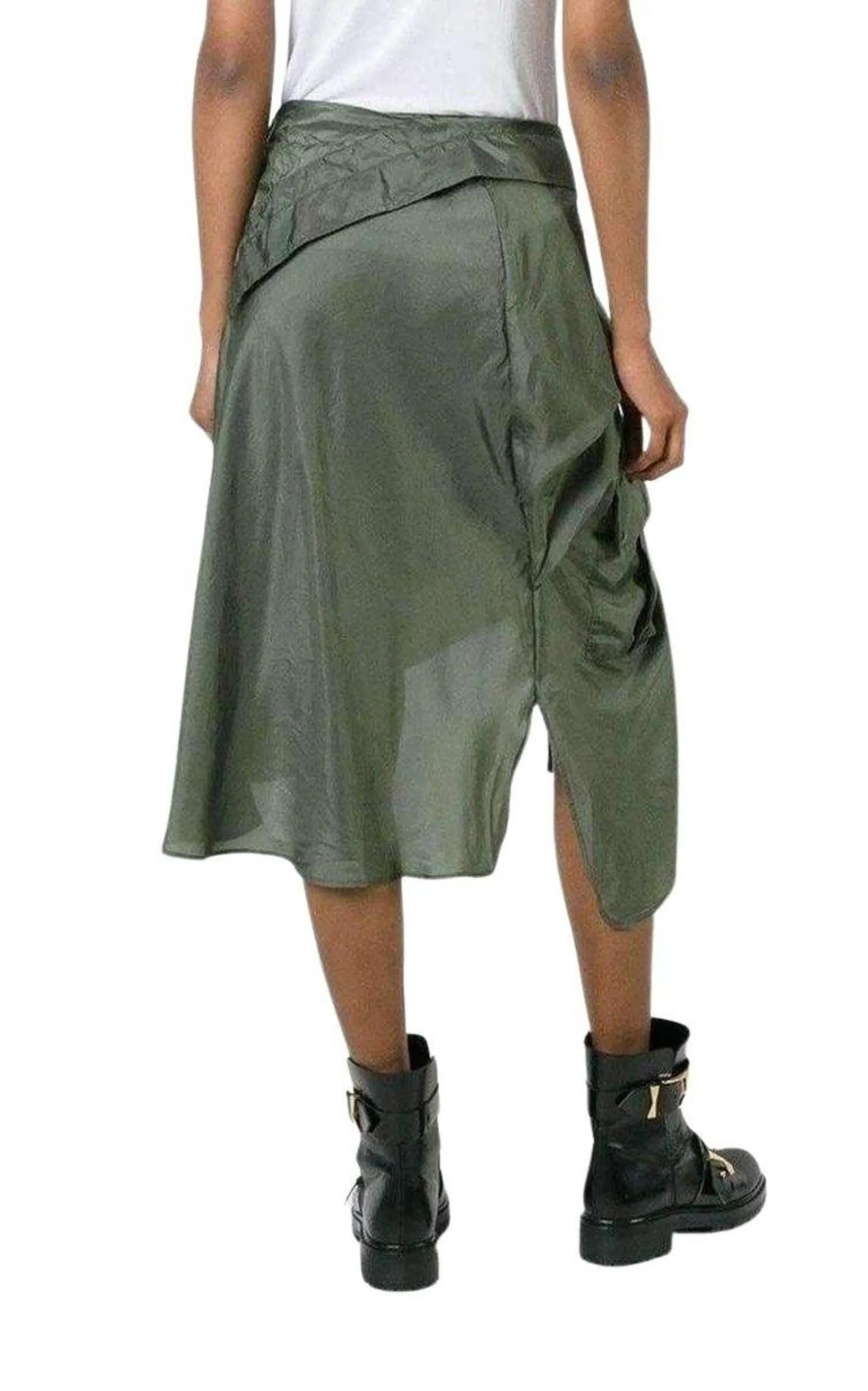 Shirt Style Asymmetric Silk Skirt sold by Runaway Catalog product image thumbnail 3