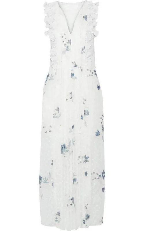 Ruffle Trimmed Printed Fil Coupe Maxi Dress made by Chloe