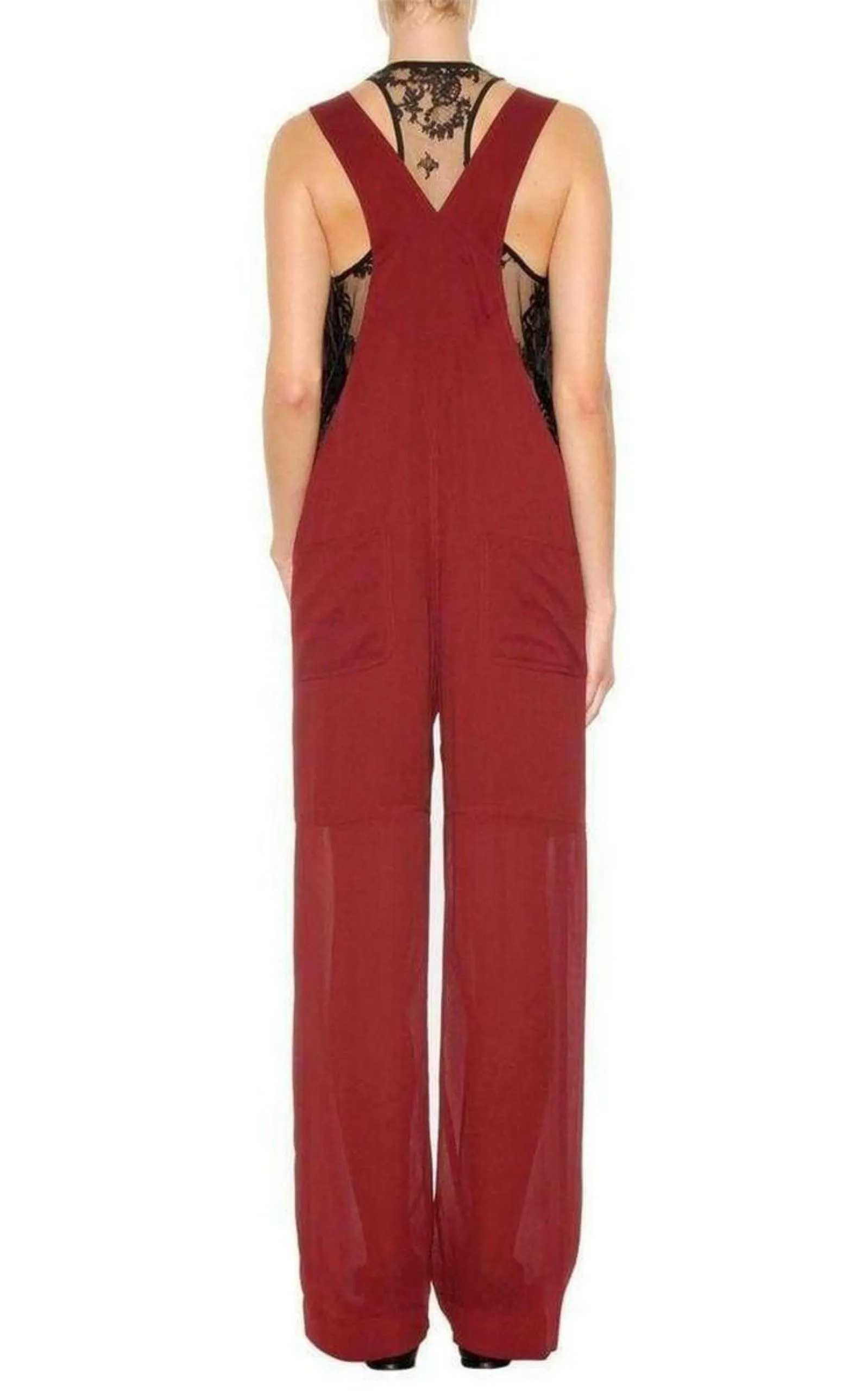 Burgundy Cheer Panel Jumpsuit sold by Runaway Catalog product image thumbnail 3