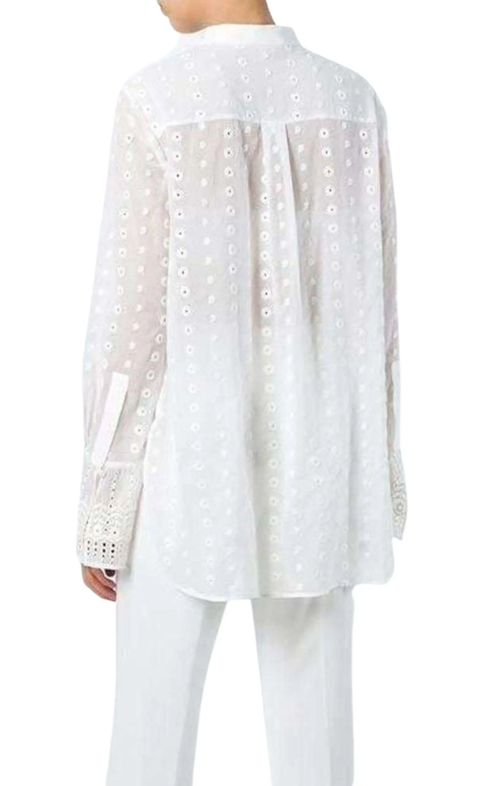 White Cotton Embroidered Shirt sold by Runaway Catalog product image thumbnail 4