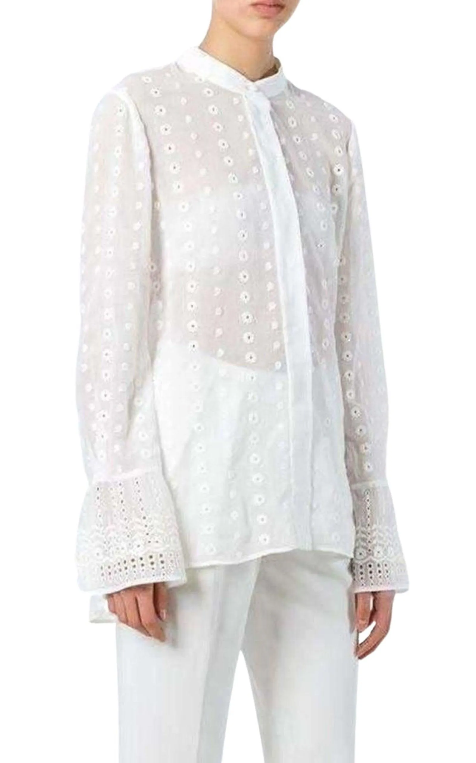 White Cotton Embroidered Shirt sold by Runaway Catalog product image thumbnail 3