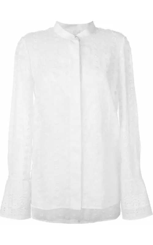 White Cotton Embroidered Shirt sold by Runaway Catalog