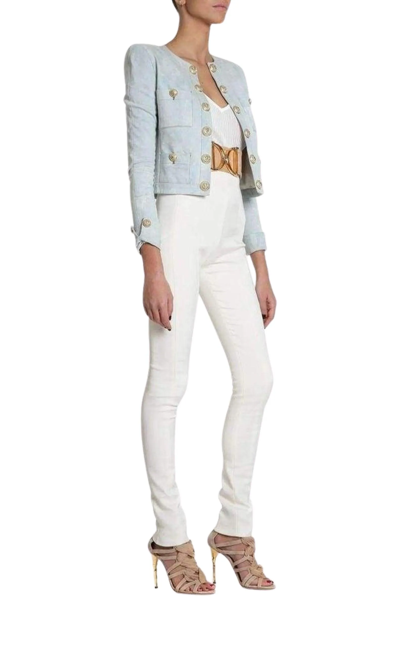 Cropped Stretch Cotton Denim Blazer sold by Runaway Catalog product image thumbnail 3