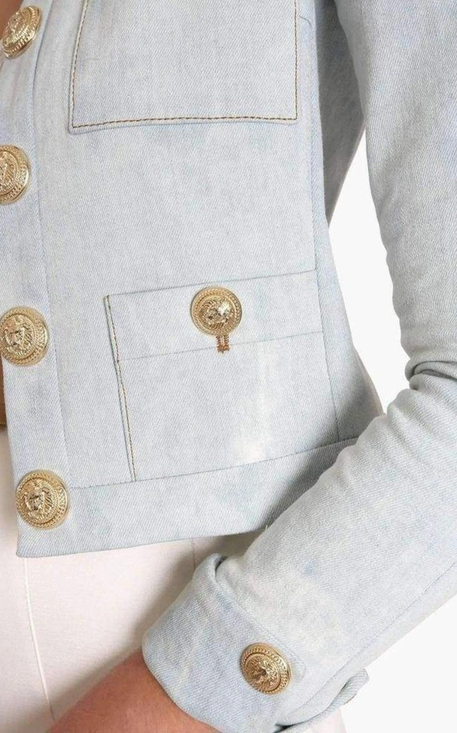 Cropped Stretch Cotton Denim Blazer sold by Runaway Catalog product image thumbnail 5