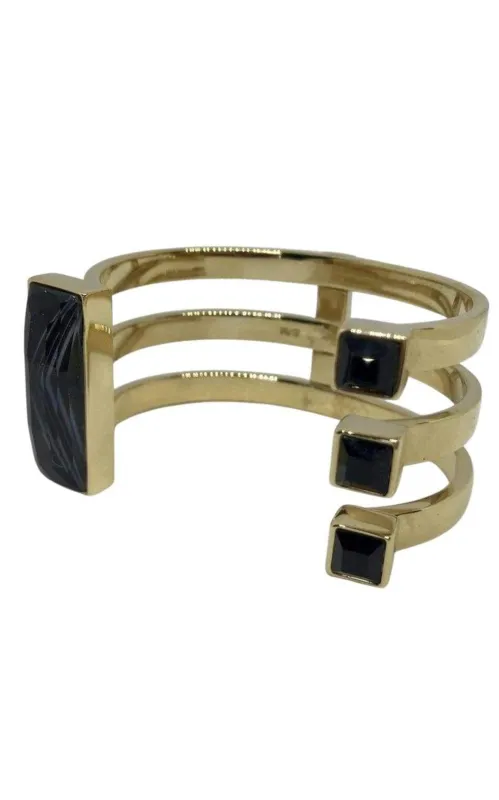 Gold Fay Black Onyx Semiprecious Baguette Bracelet sold by Runaway Catalog