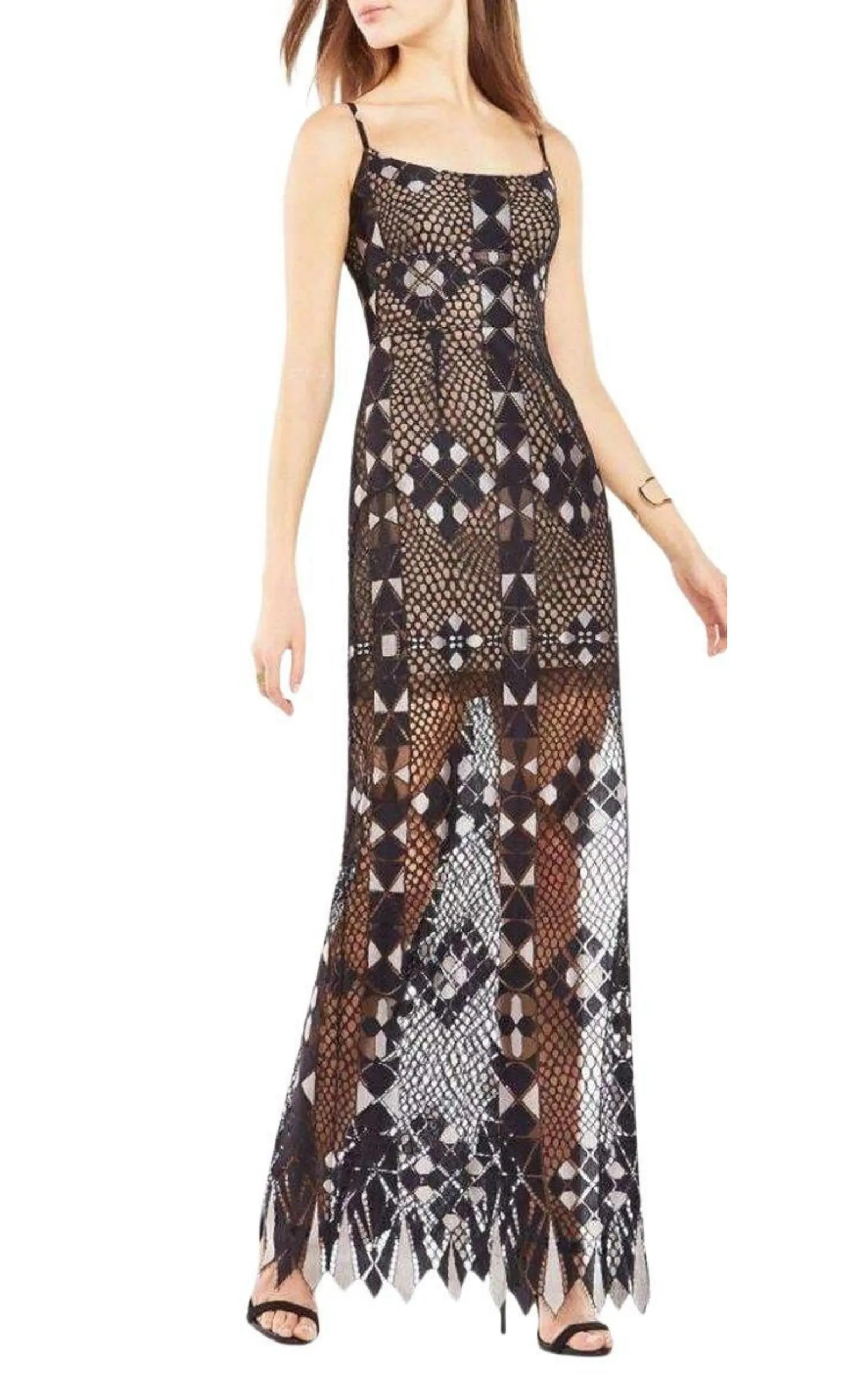 Geometric Lace Maxi Dress sold by Runaway Catalog product image thumbnail 2