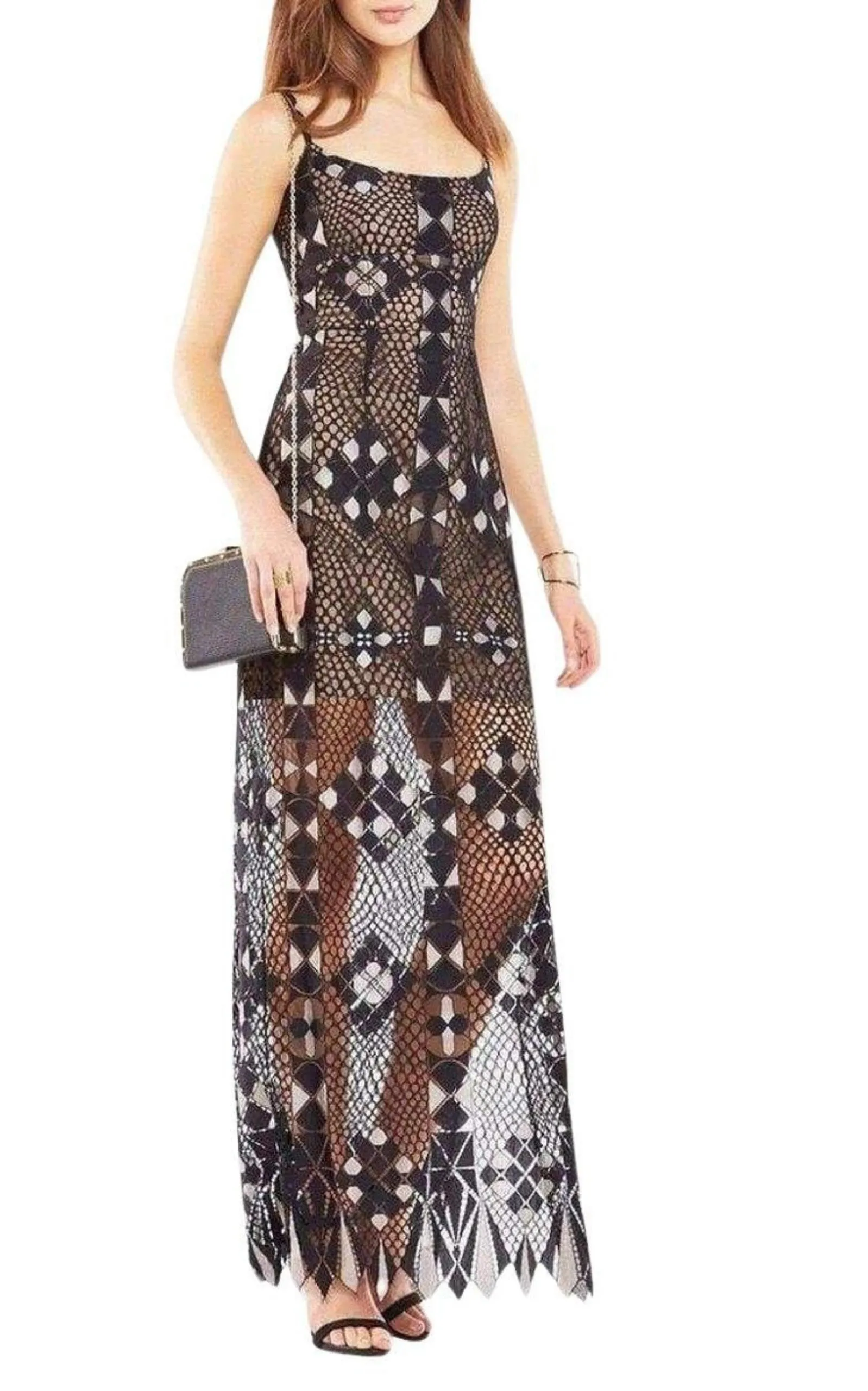 Geometric Lace Maxi Dress sold by Runaway Catalog