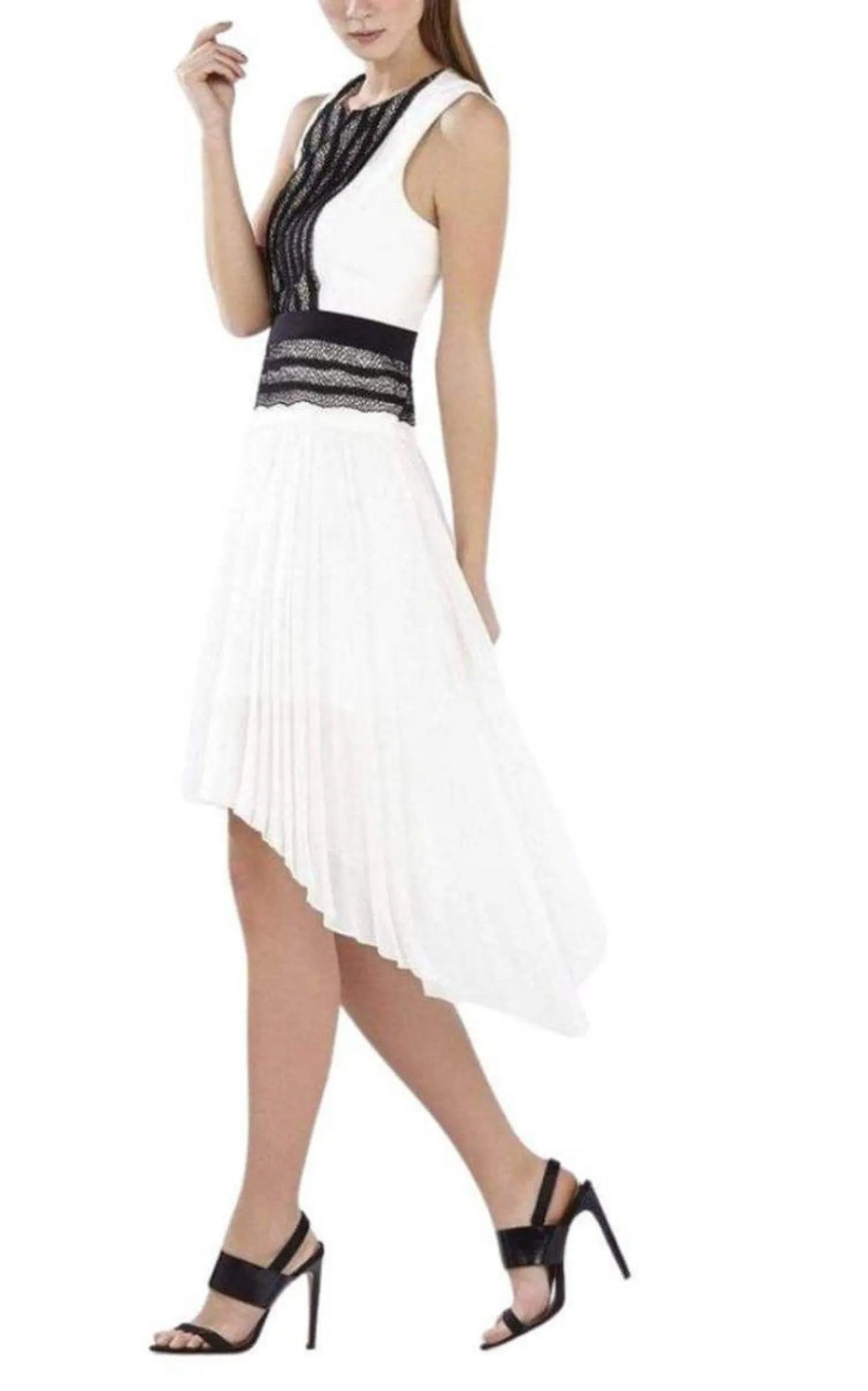 Sleeveless Pleated-Skirt Lace-Trim Dress sold by Runaway Catalog product image thumbnail 3