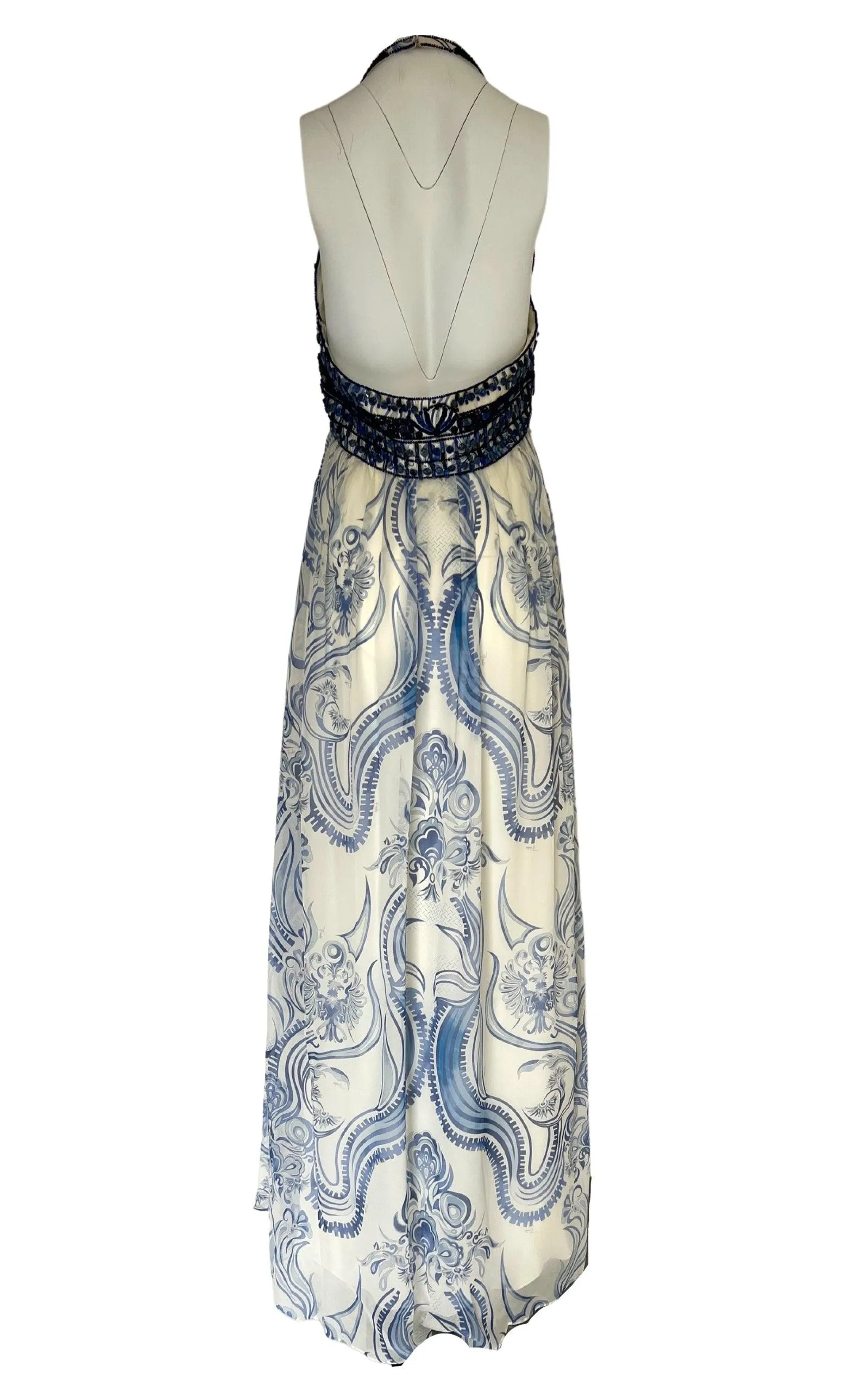 Greek Bleach Lazurite Silk Halter Gown Dress sold by Runaway Catalog product image thumbnail 3