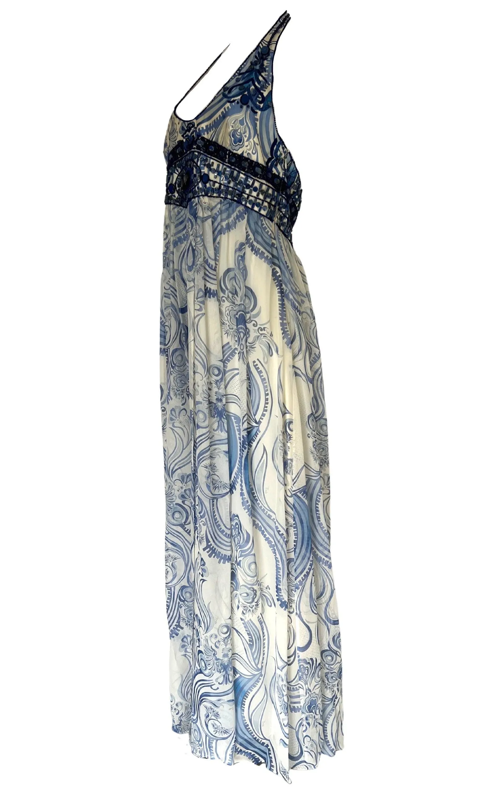 Greek Bleach Lazurite Silk Halter Gown Dress sold by Runaway Catalog product image thumbnail 2