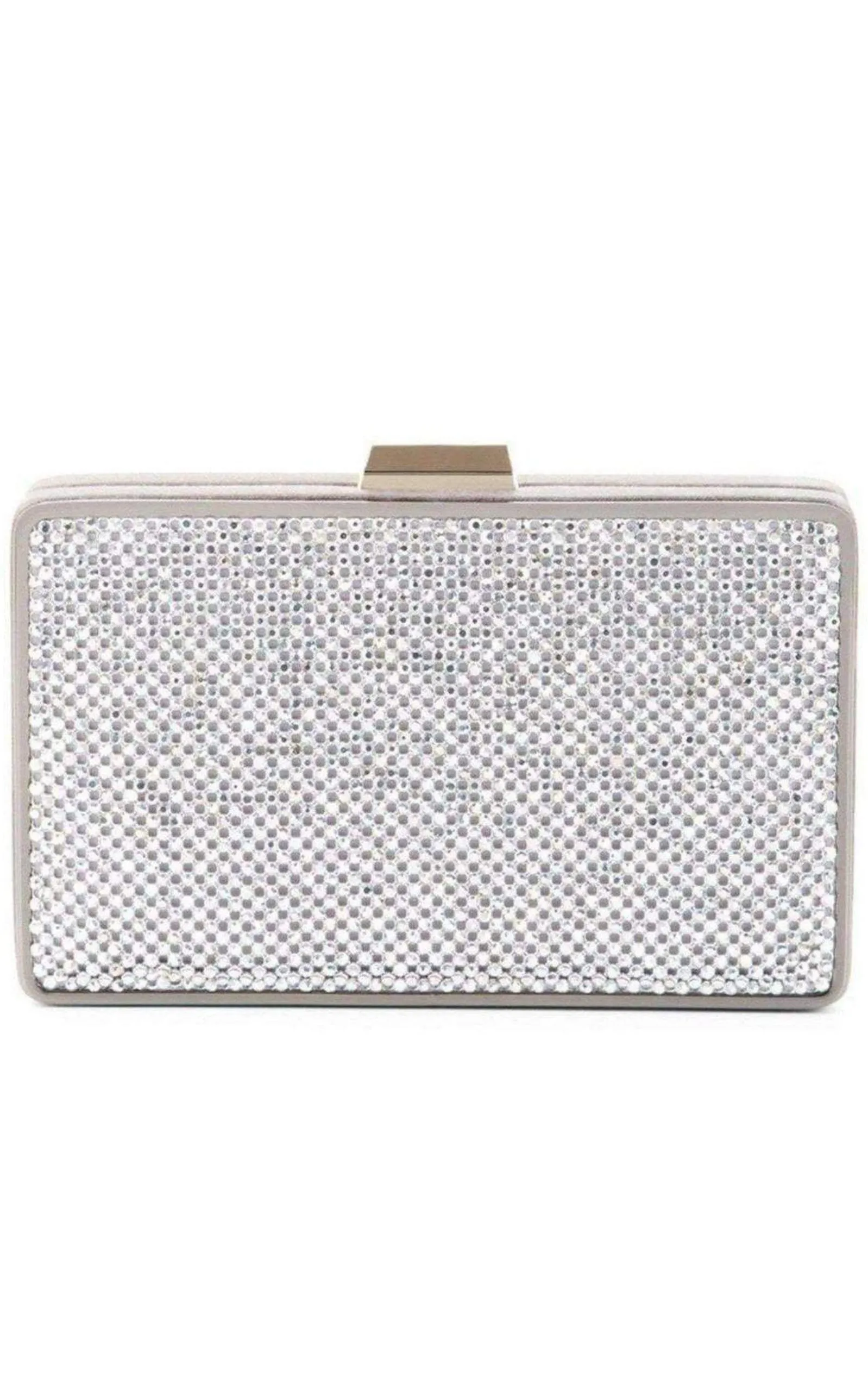 Sonia Silver Crystal Mesh Satin Frame Clutch sold by Runaway Catalog product image thumbnail 3