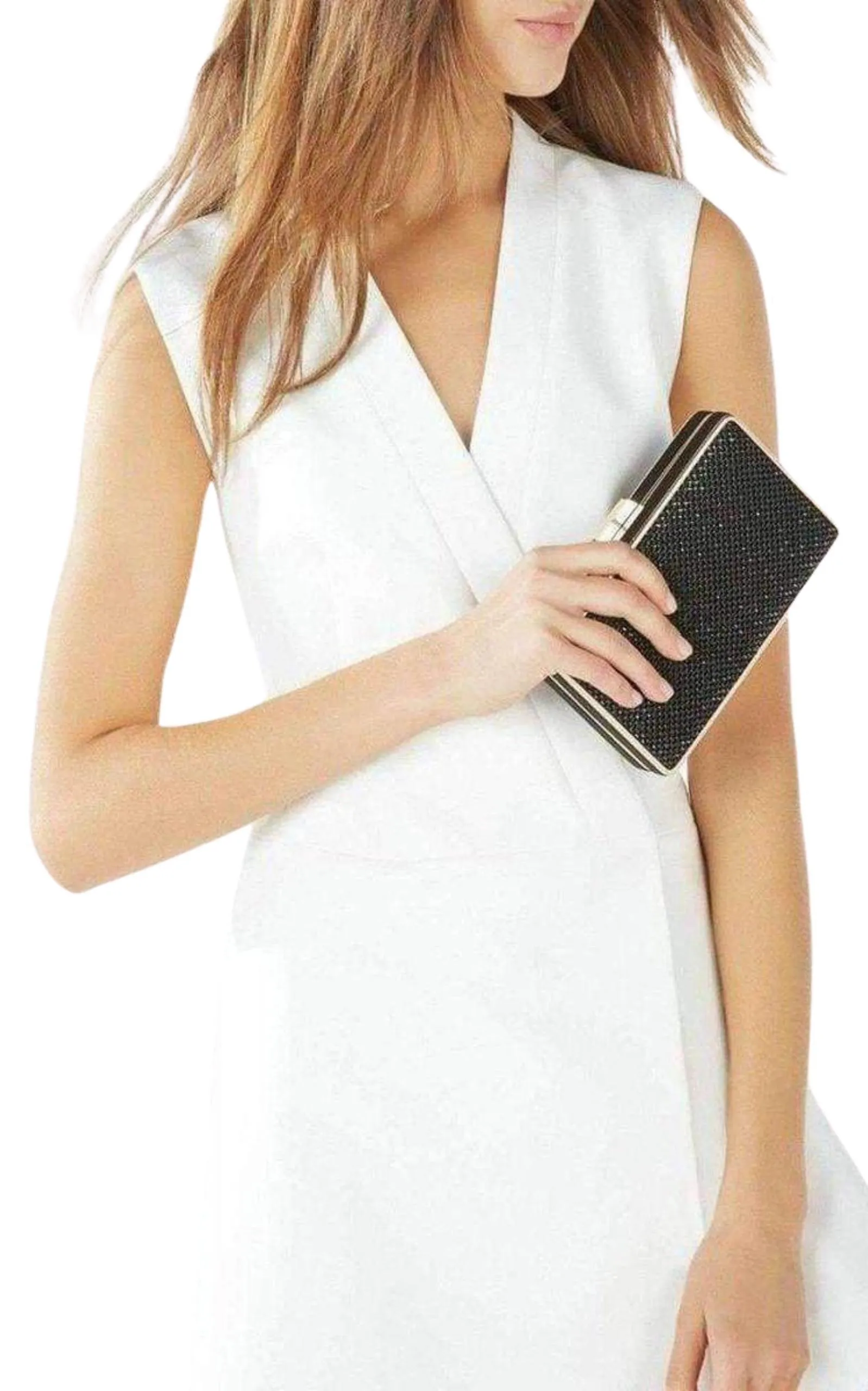 Sonia Black Crystal Mesh Satin Frame Clutch sold by Runaway Catalog product image thumbnail 3