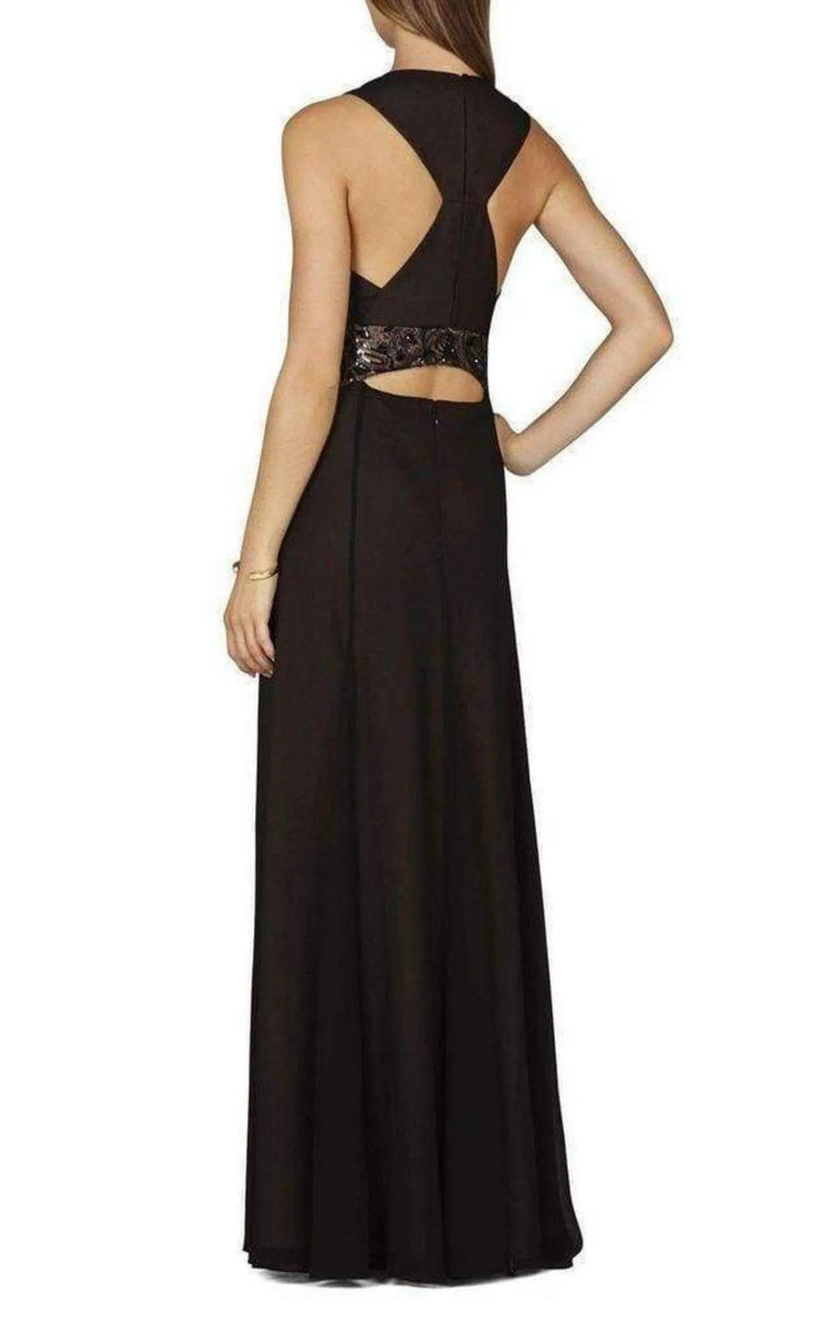 Stacy Plunging V Neck Embellished Waist Gown sold by Runaway Catalog product image thumbnail 3