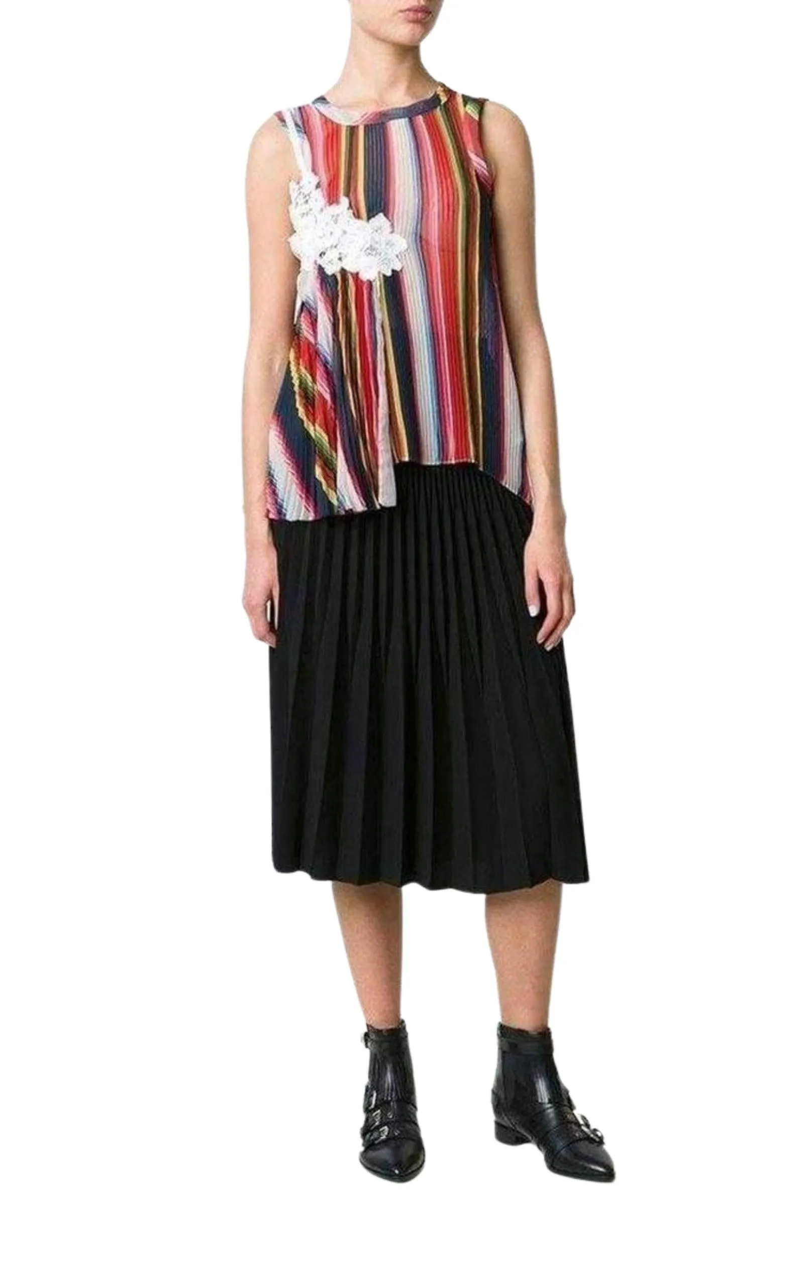 Striped Pleated Camisole Tank Top sold by Runaway Catalog product image thumbnail 2