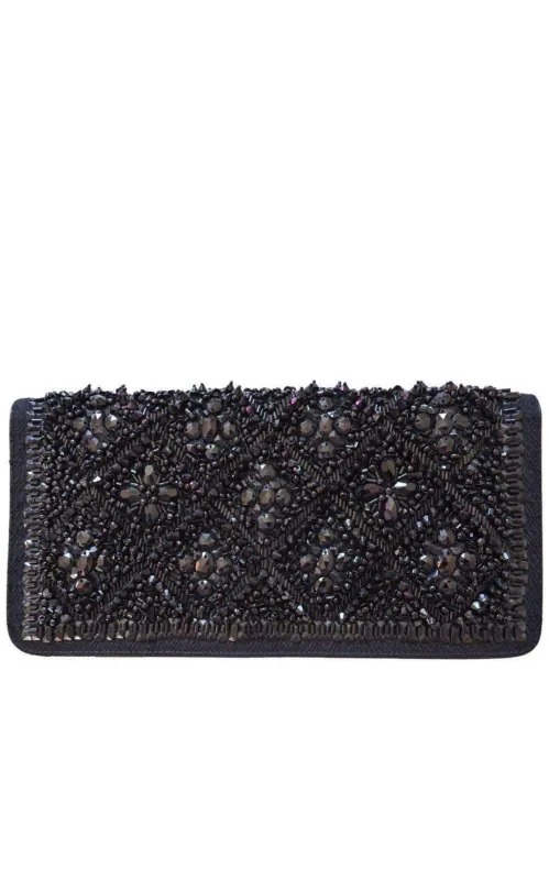 Black Beaded Handmade Clutch sold by Runaway Catalog