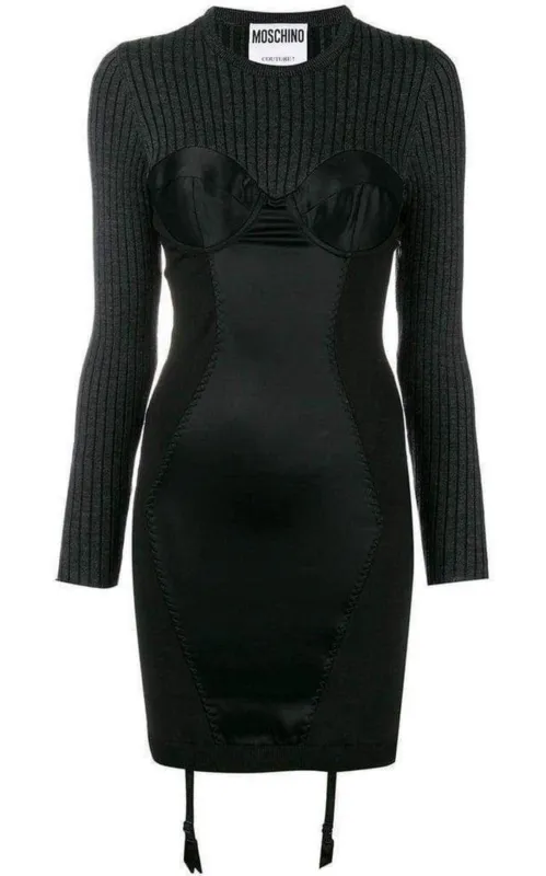 Couture Bustier Knitted and Satin Dress sold by Runaway Catalog