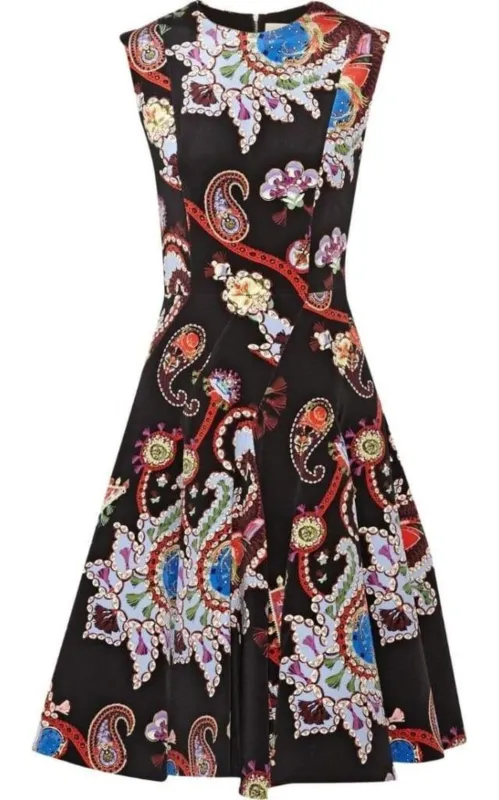 Masson Printed Silk-Satin Dress made by MARY KATRANTZOU