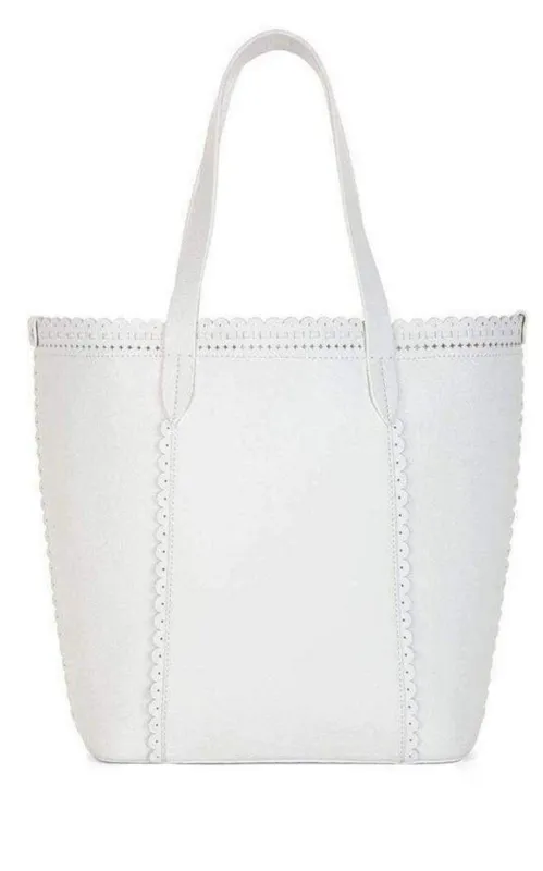 White Leather Tote Bag sold by Runaway Catalog