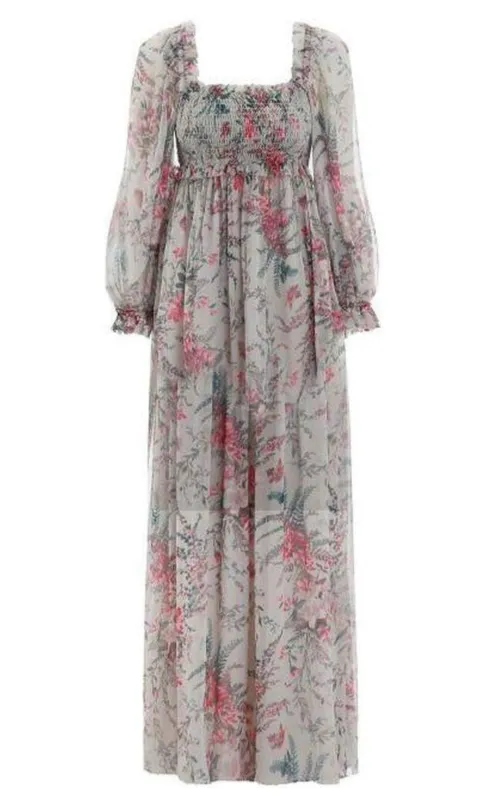 Bayou Shirred Long Dress made by Zimmermann