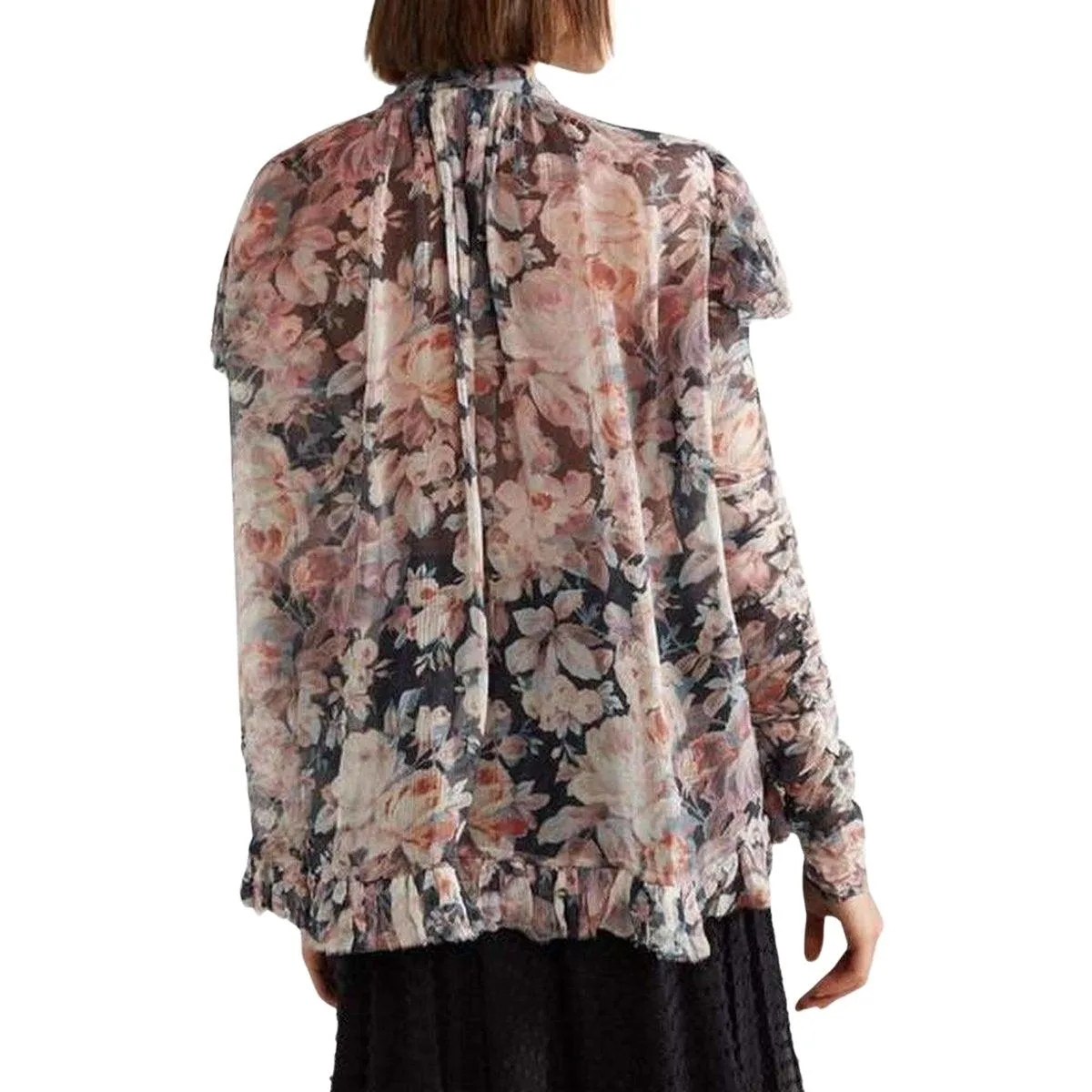 Tempest Frolic Ruffled Floral Print Silk Blouse sold by Runaway Catalog product image thumbnail 3