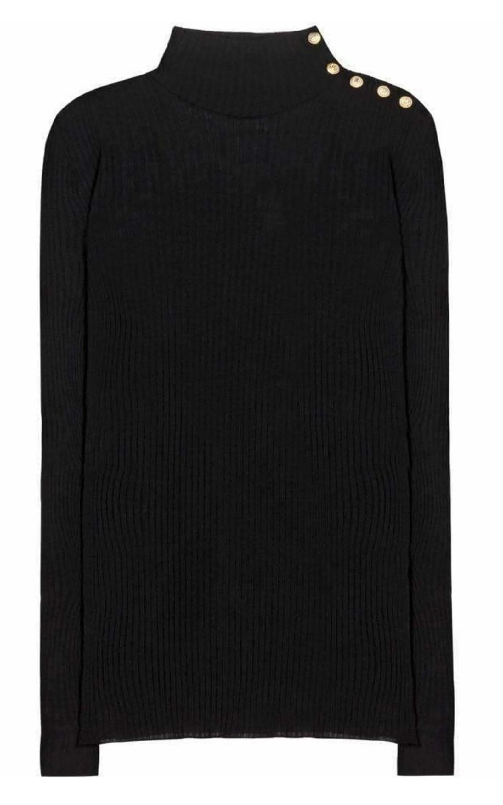 Black Embellished Wool Turtleneck Sweater sold by Runaway Catalog