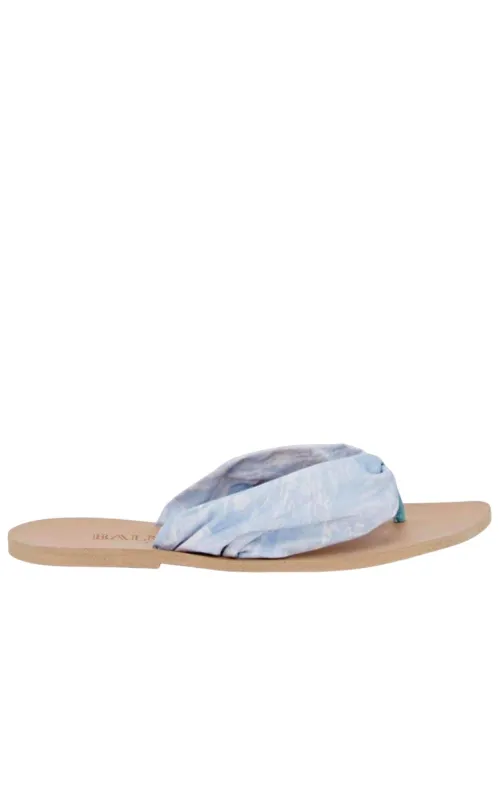 Blue Leather Thong Flats made by Balmain