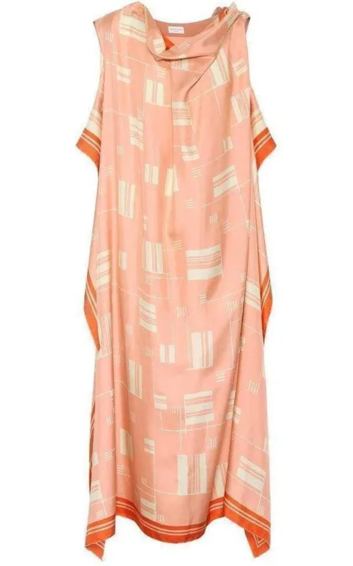 Geometric Silk Overlay Dress made by Dries Van Noten