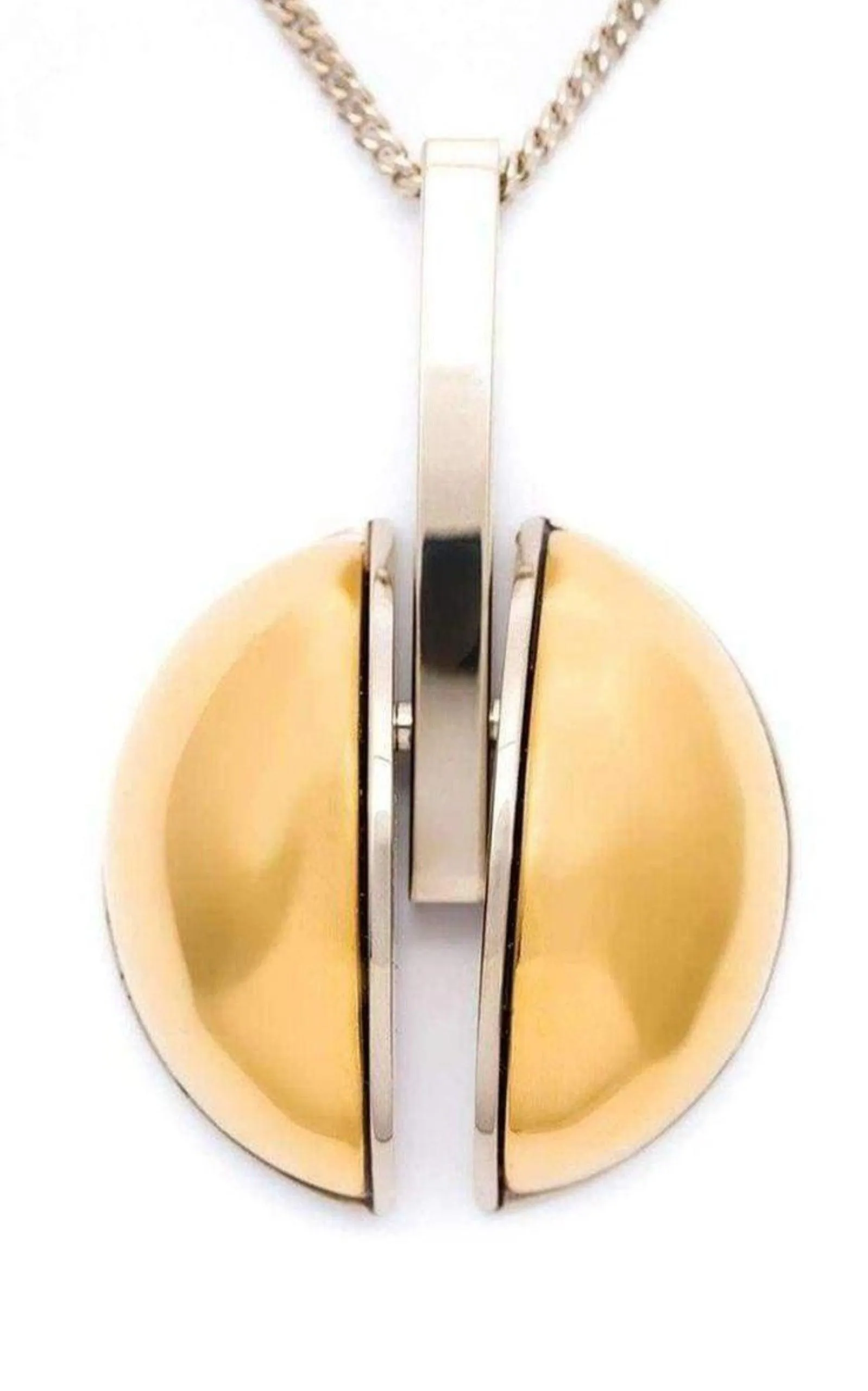 Two Tone Golden Pendent Necklace sold by Runaway Catalog product image thumbnail 4