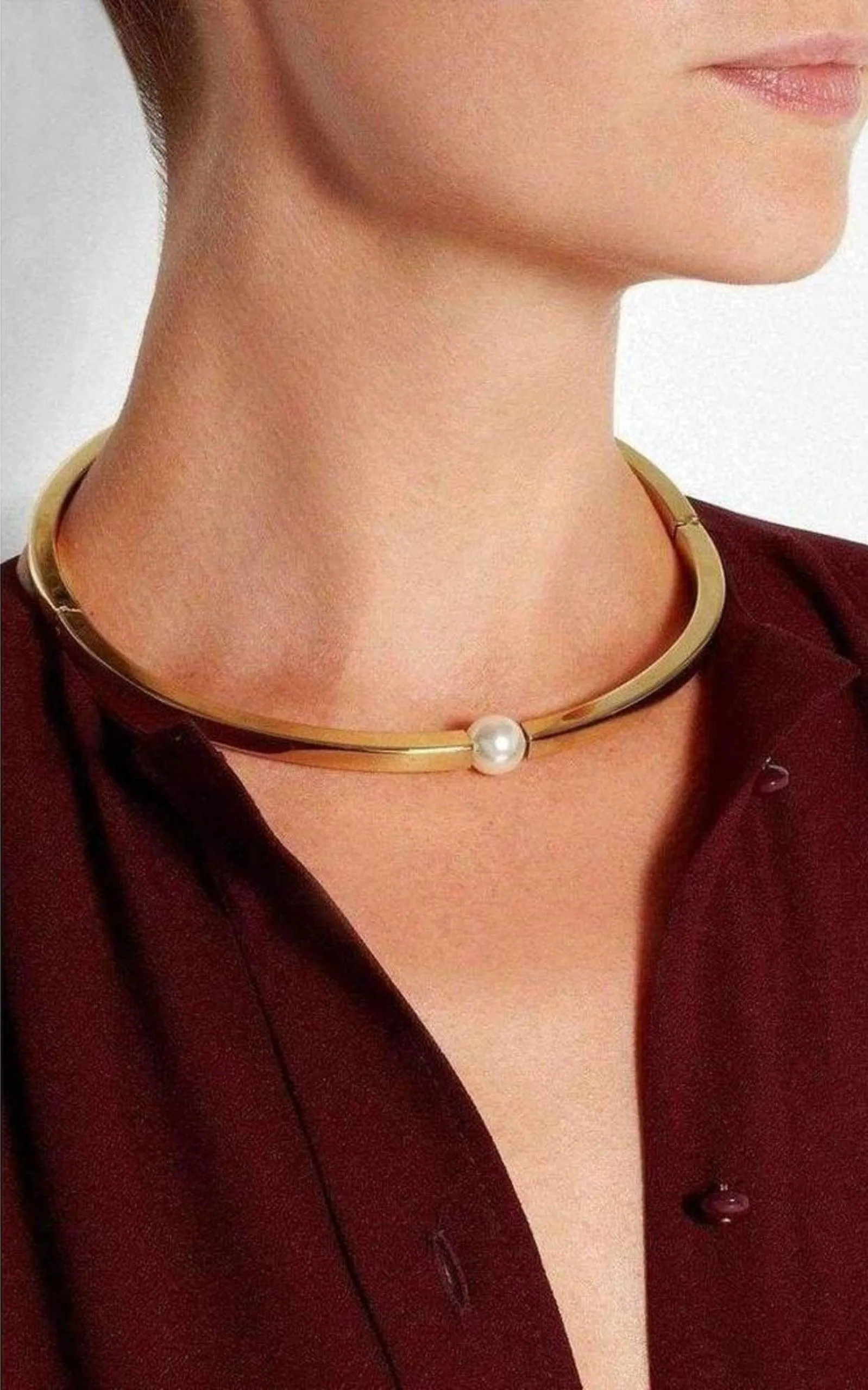 Darcey Inset Swarovski Pearl Chunky Torque Necklace sold by Runaway Catalog product image thumbnail 2