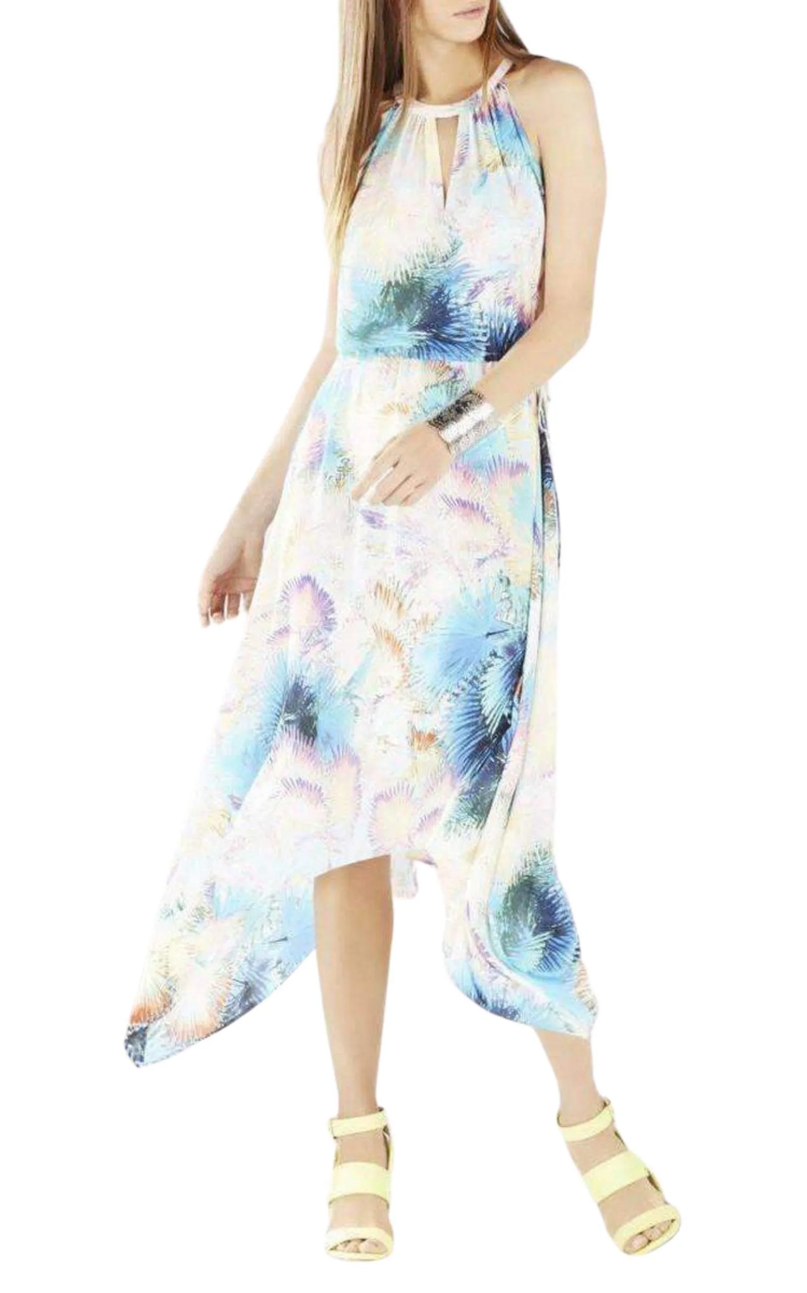 Keelie Printed Waist Tie Halter Dress sold by Runaway Catalog