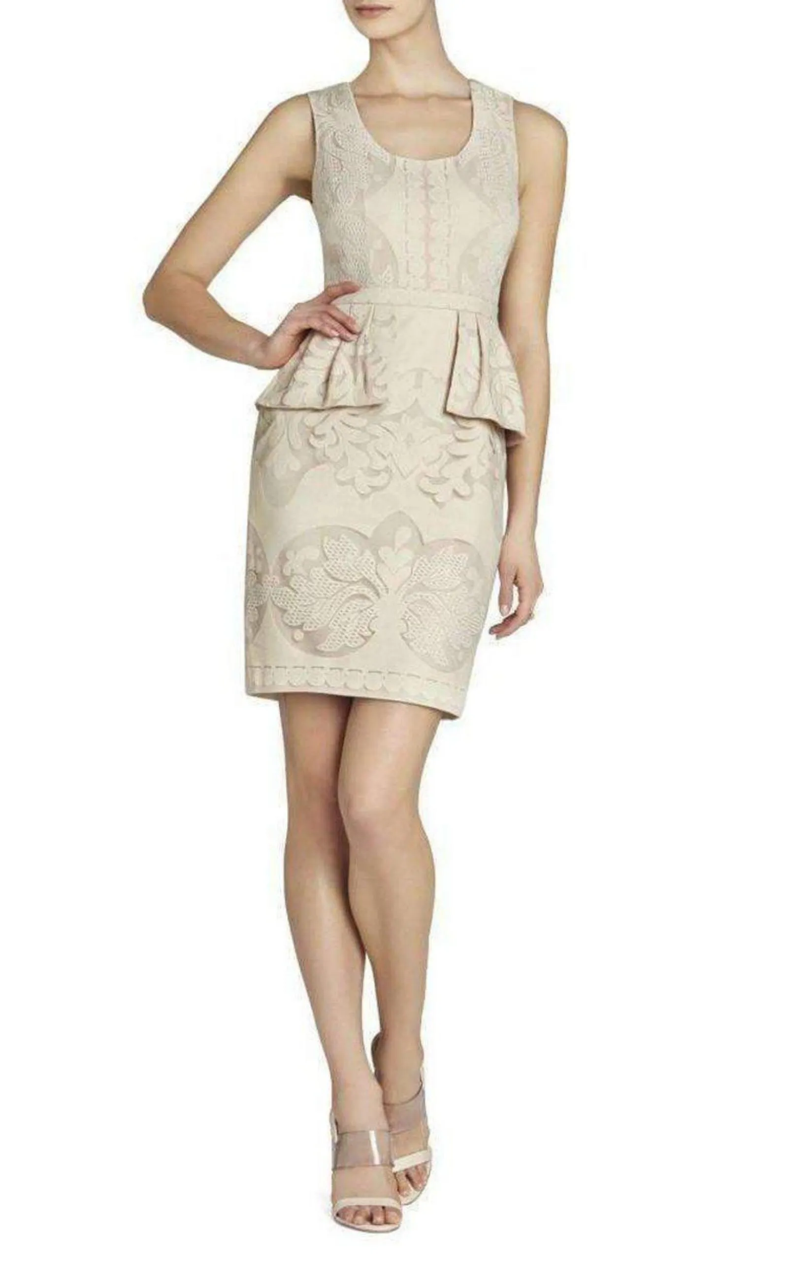 Etna Lace Peplum Sheath Dress sold by Runaway Catalog